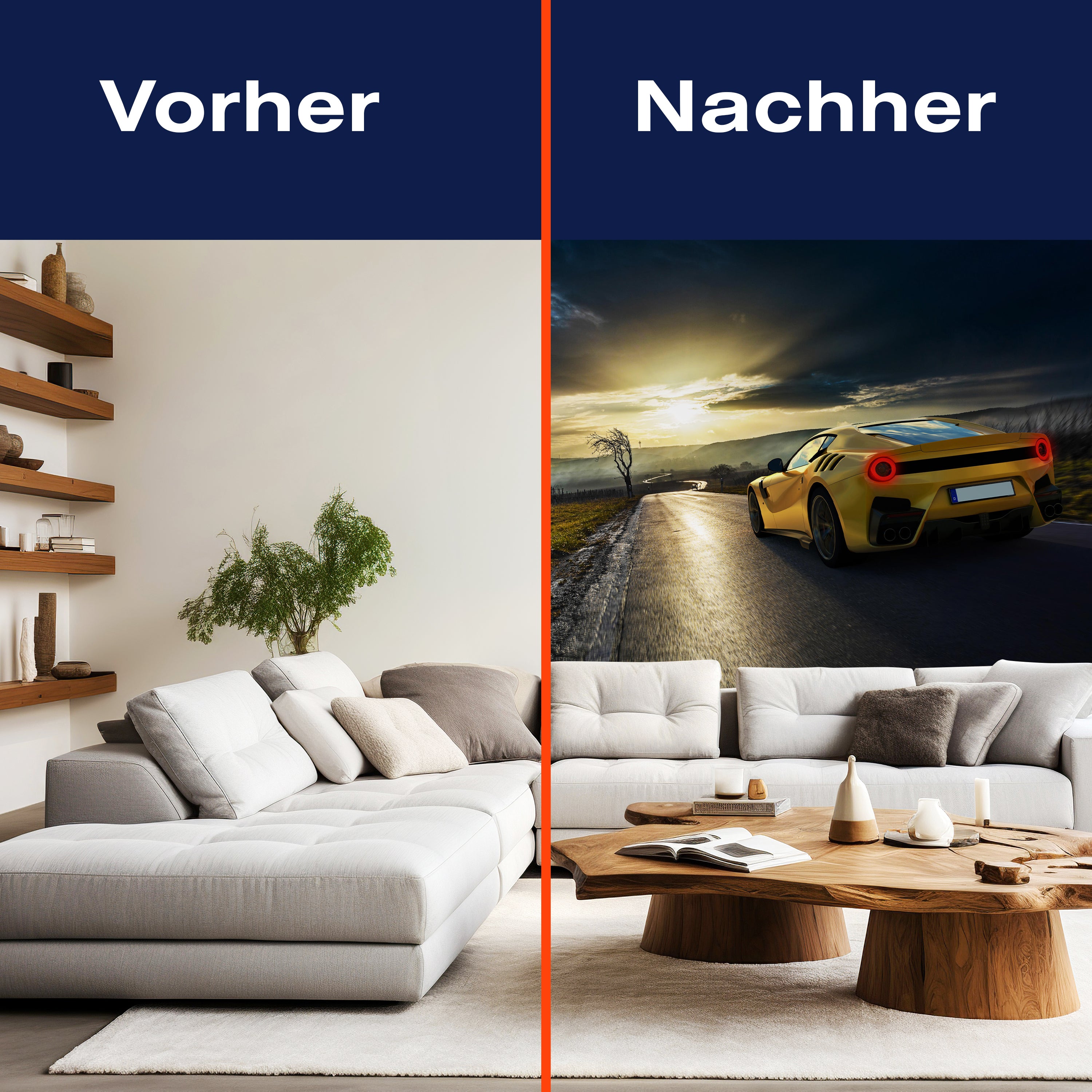 Fototapete gelbes Auto Straße M6728 - Bild 9 Fototapete gelbes Auto Straße M6728 - Bild 9