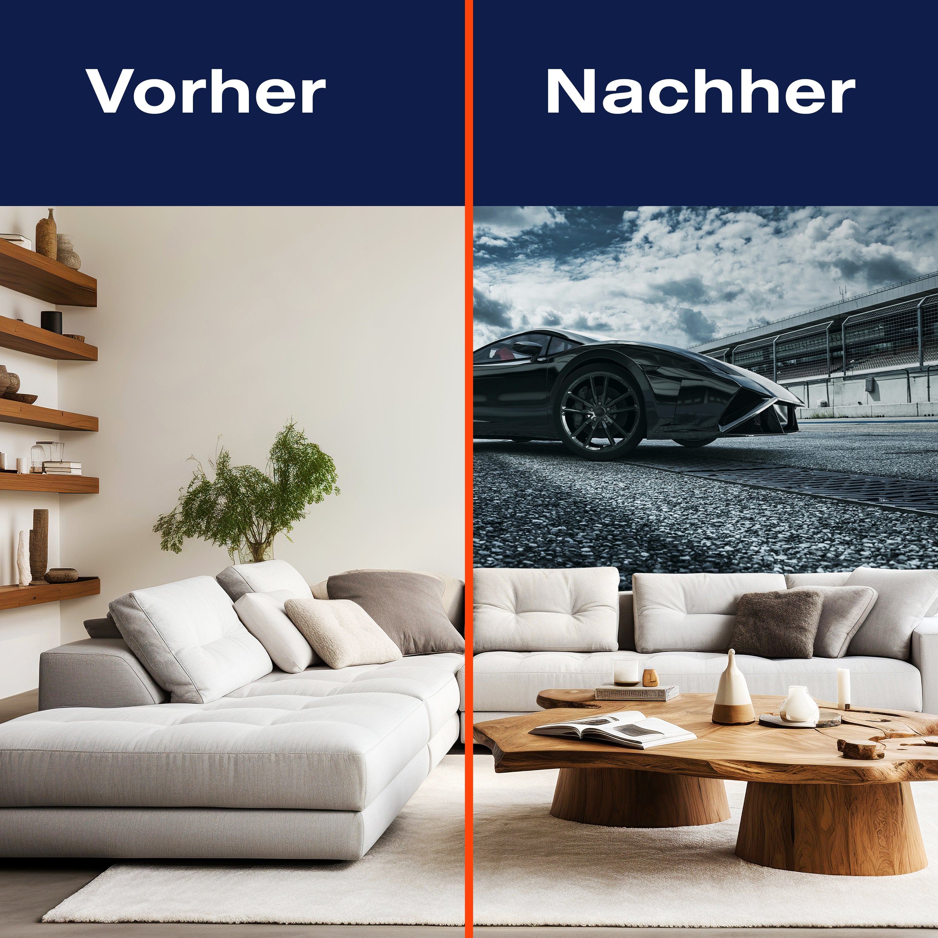 Fototapete grauer Sportwagen Rennstrecke M6730 - Bild 9 Fototapete grauer Sportwagen Rennstrecke M6730 - Bild 9