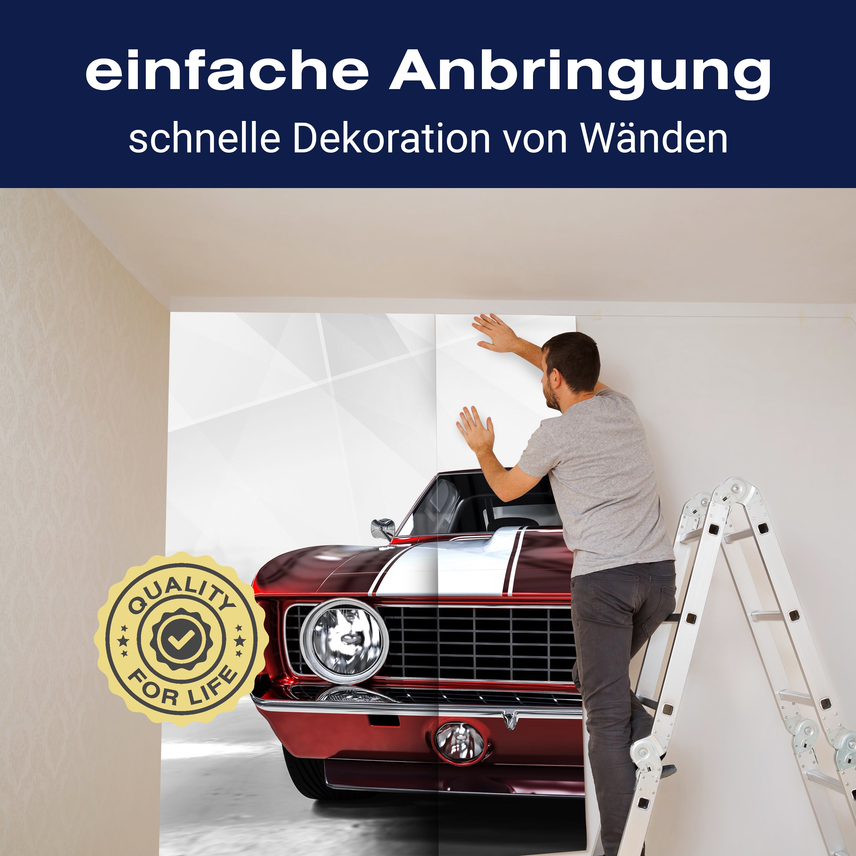 Fototapete Auto rot weiß M6735 - Bild 3 Fototapete Auto rot weiß M6735 - Bild 3