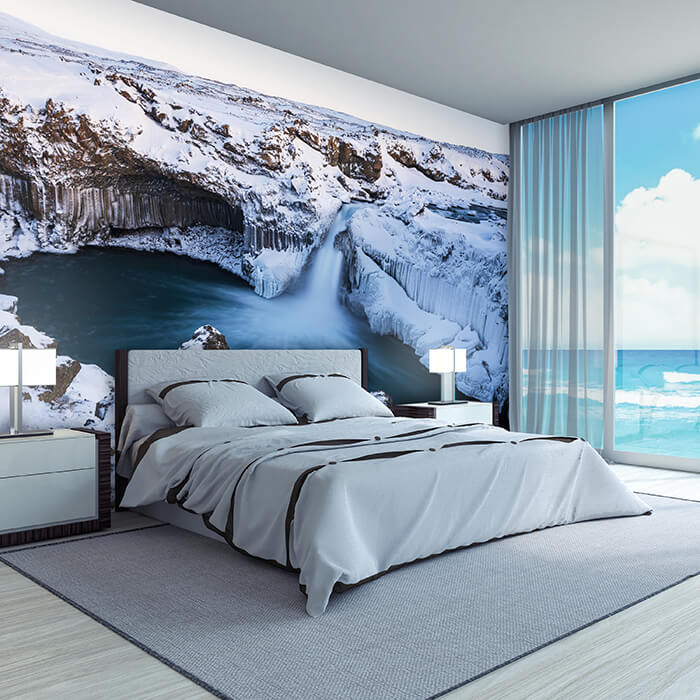 Fototapete Berge Wasserfall Schnee M6757 - Bild 1 Fototapete Berge Wasserfall Schnee M6757 - Bild 1