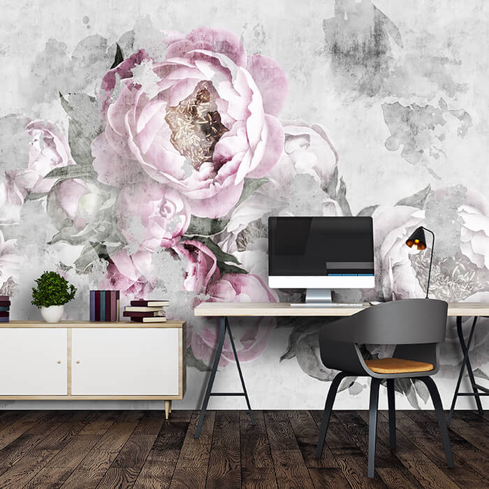 Fototapete rosa Blumen Vintage Pflanzen M6796 - Bild 1 Fototapete rosa Blumen Vintage Pflanzen M6796 - Bild 1