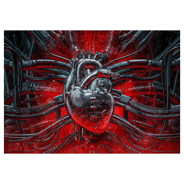 Fototapete Herz Steampunk Metall M6802 - Bild 2 Fototapete Herz Steampunk Metall M6802 - Bild 2