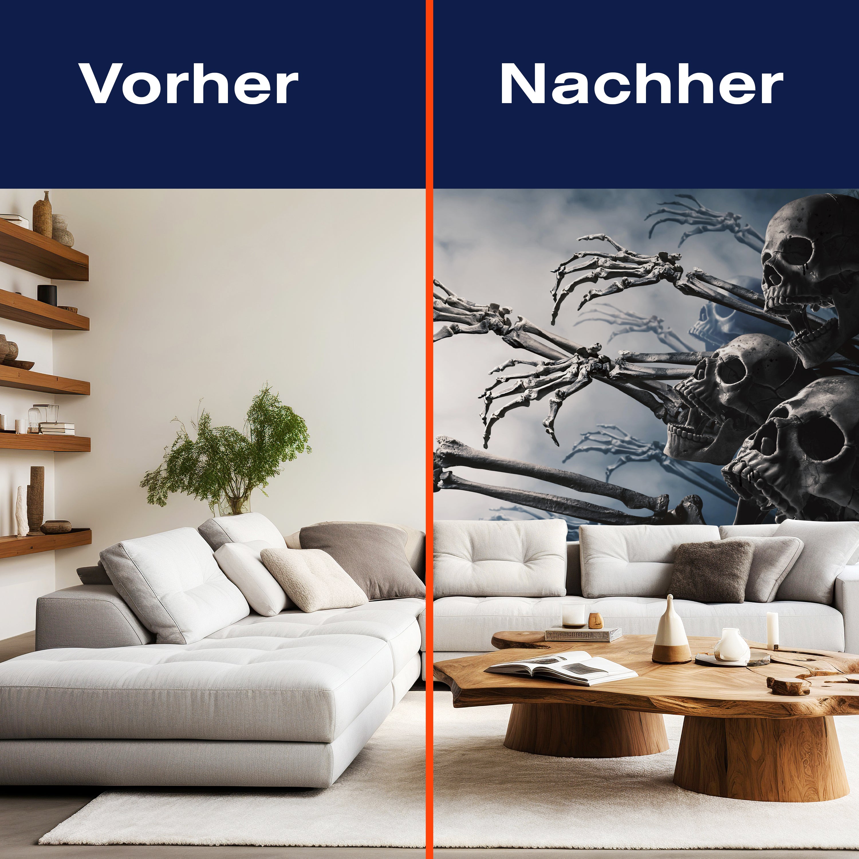 Fototapete Skelett Totenkopf blau grau M6804 - Bild 9 Fototapete Skelett Totenkopf blau grau M6804 - Bild 9