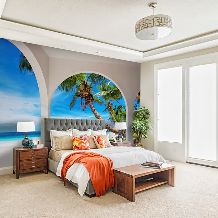 Fototapete Ausblick Meer Strand Palmen M6812 - Bild 1 Fototapete Ausblick Meer Strand Palmen M6812 - Bild 1