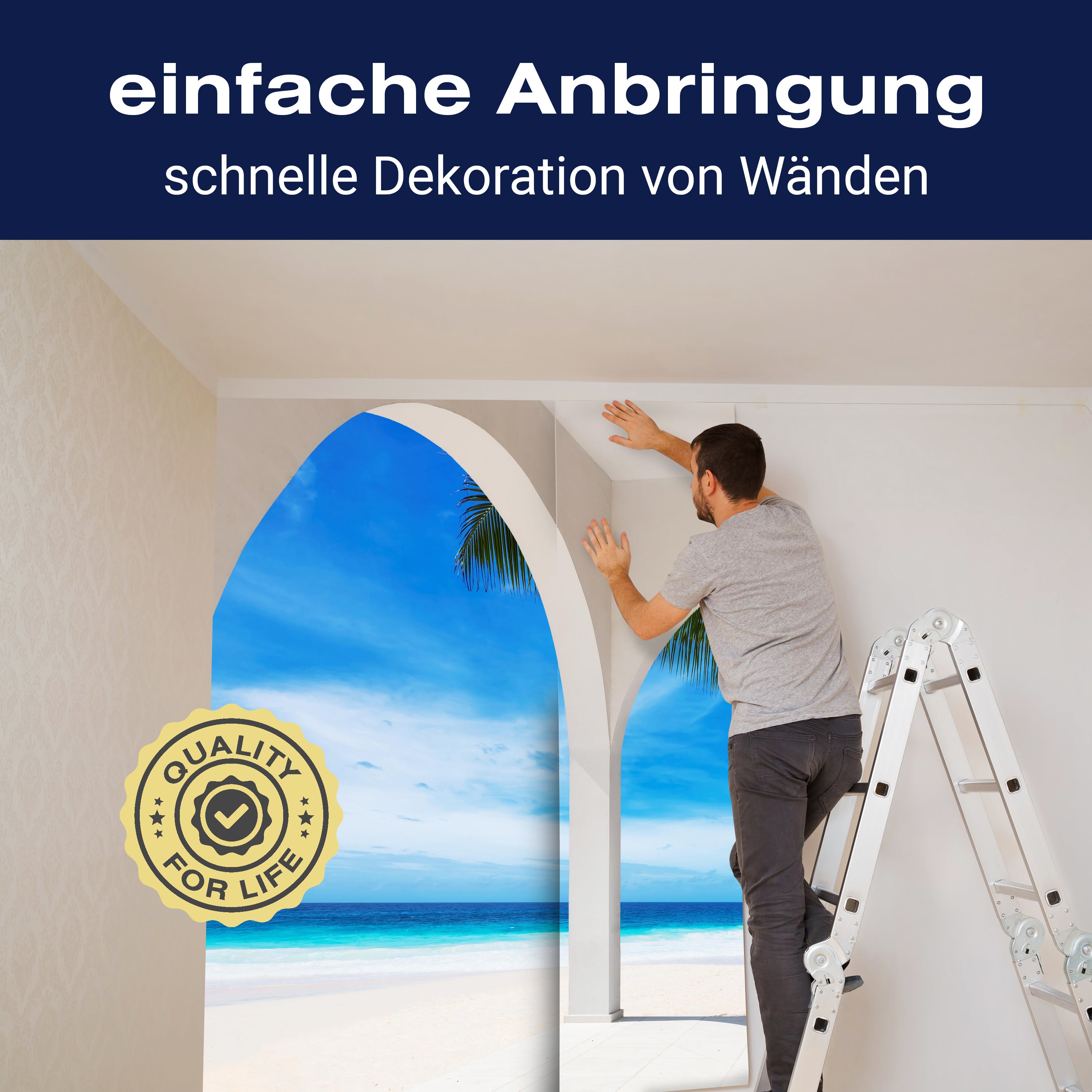 Fototapete Ausblick Meer Strand Palmen M6812 - Bild 3 Fototapete Ausblick Meer Strand Palmen M6812 - Bild 3