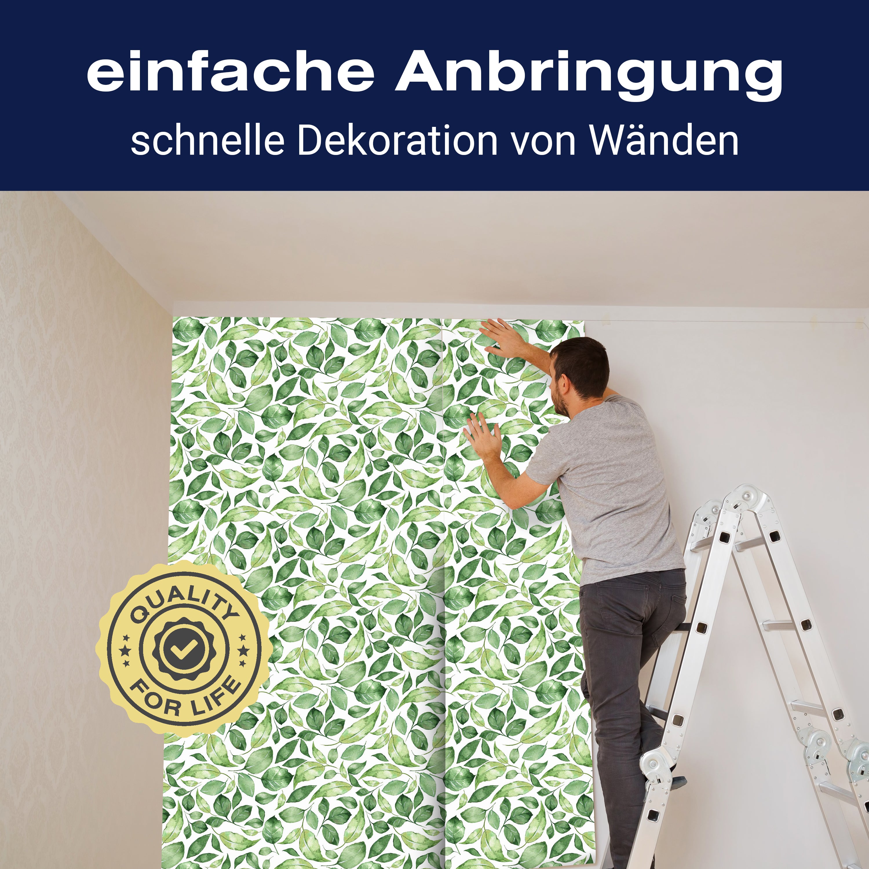 Fototapete Blätter Zweige grün M6819 - Bild 3 Fototapete Blätter Zweige grün M6819 - Bild 3