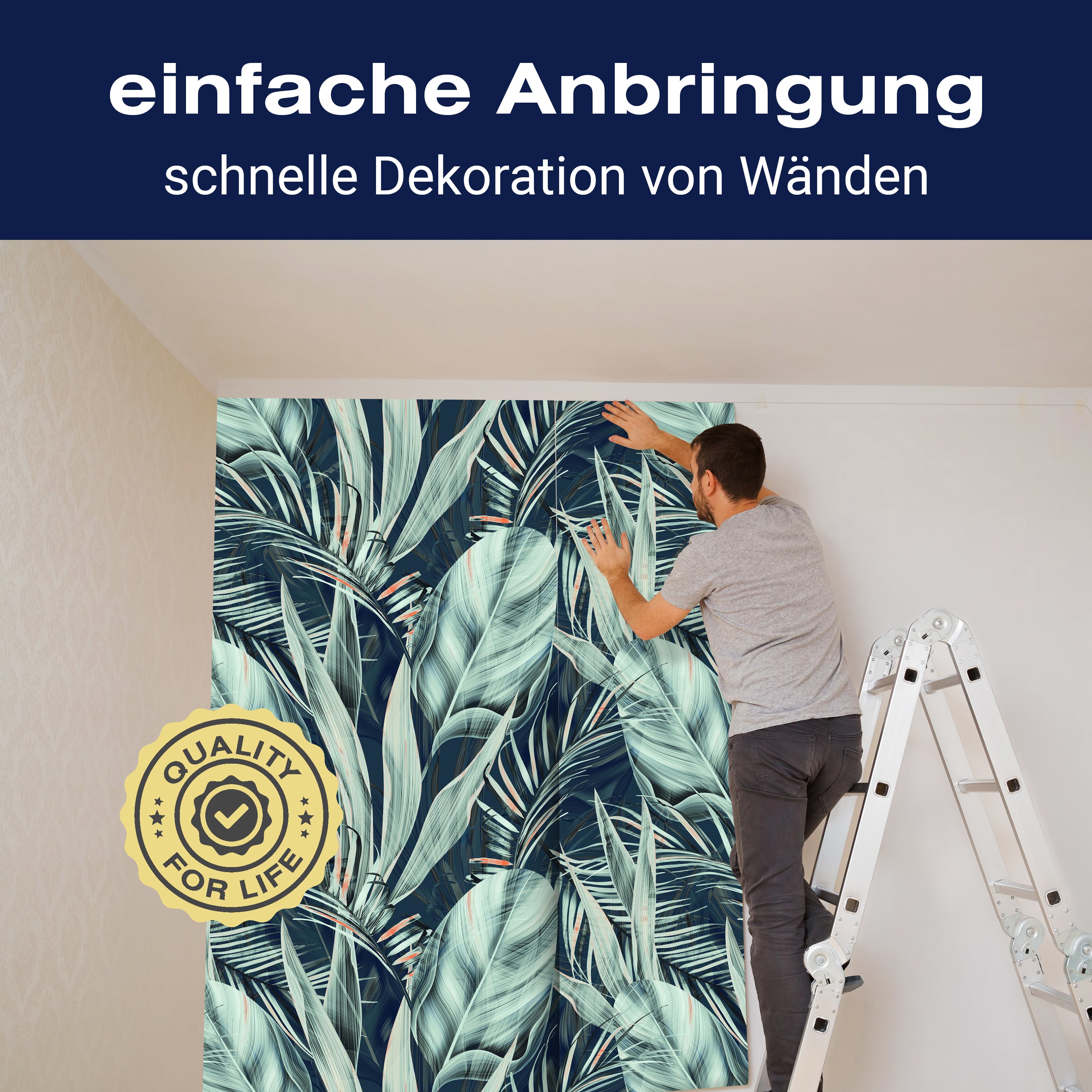 Fototapete Vintage Dschungel Blätter M6834 - Bild 3 Fototapete Vintage Dschungel Blätter M6834 - Bild 3