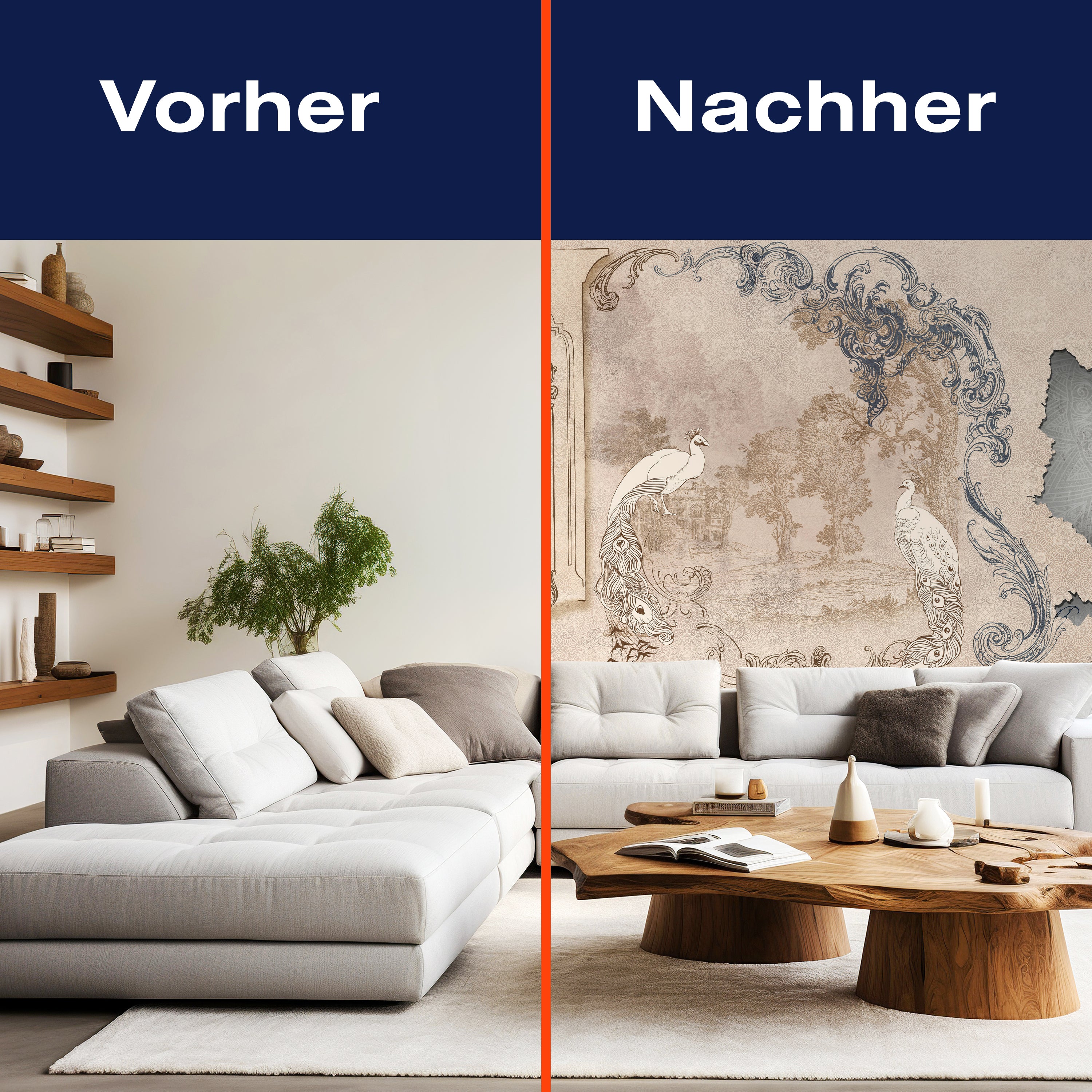 Fototapete Pfau Ornamente Wand Beton M6848 - Bild 9 Fototapete Pfau Ornamente Wand Beton M6848 - Bild 9