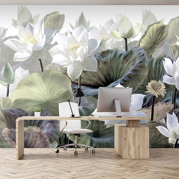 Fototapete Blüten Malerei Natur Blätter M6849 - Bild 1 Fototapete Blüten Malerei Natur Blätter M6849 - Bild 1