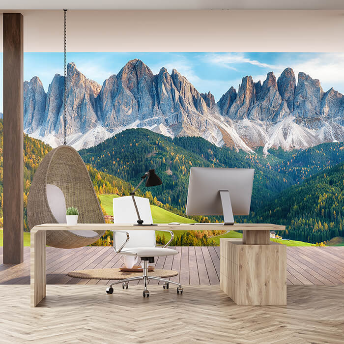 Fototapete Ausblick Berge Wald Himmel M6854 - Bild 1 Fototapete Ausblick Berge Wald Himmel M6854 - Bild 1