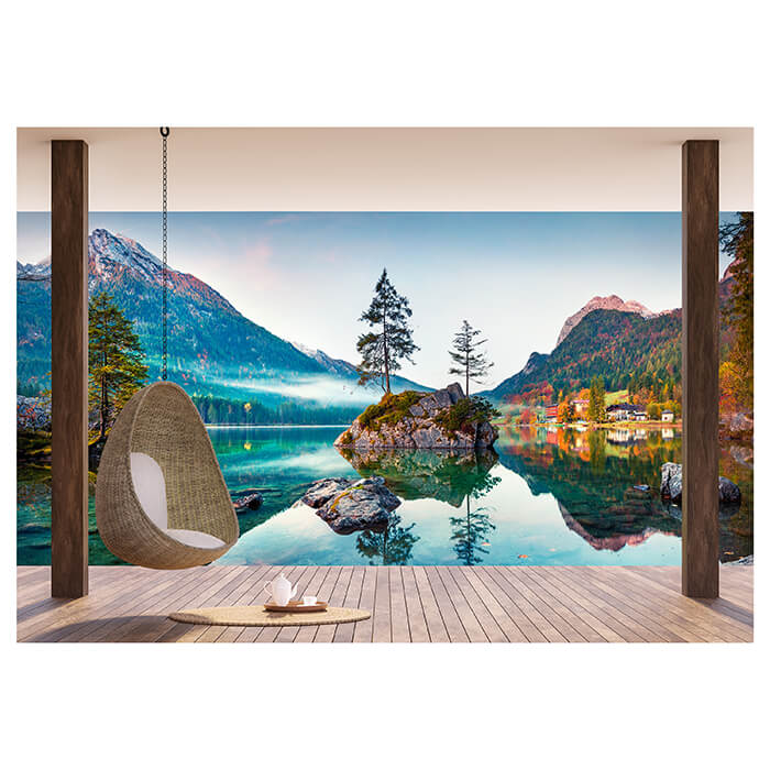 Fototapete Ausblick Berge Wald Himmel See M6855 - Bild 2 Fototapete Ausblick Berge Wald Himmel See M6855 - Bild 2