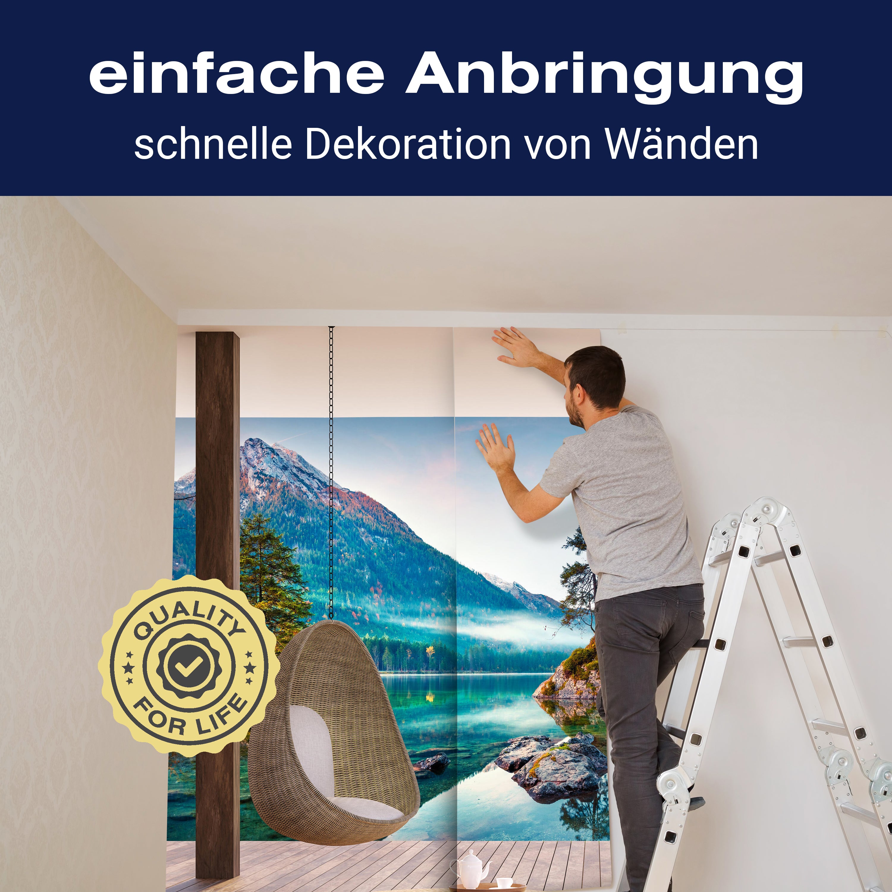 Fototapete Ausblick Berge Wald Himmel See M6855 - Bild 3 Fototapete Ausblick Berge Wald Himmel See M6855 - Bild 3