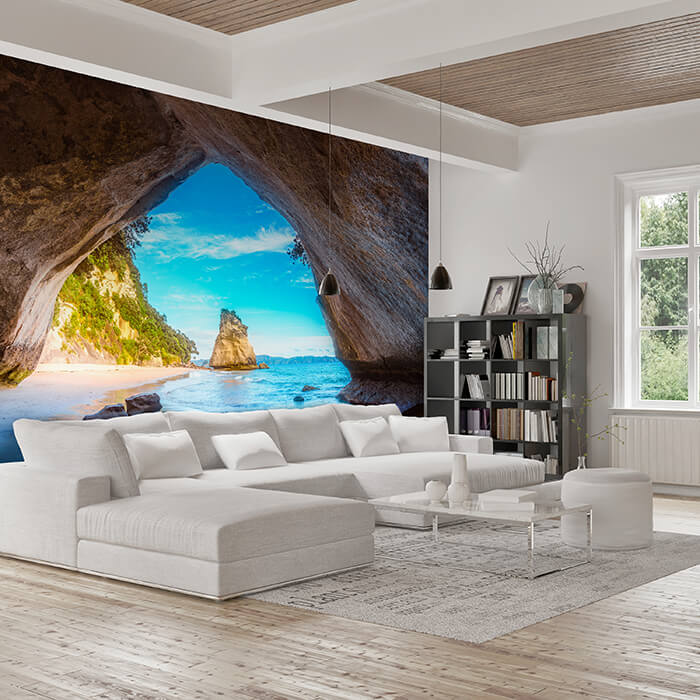 Fototapete Meer Strand Höhle Steine M6865 - Bild 1 Fototapete Meer Strand Höhle Steine M6865 - Bild 1