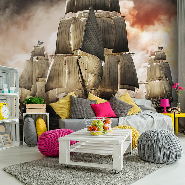 Fototapete Schiffe Piratenflagge Meer M6873 - Bild 1 Fototapete Schiffe Piratenflagge Meer M6873 - Bild 1