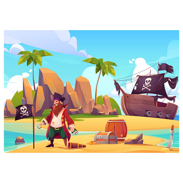 Fototapete Pirat Schatztruhe Piratenflagge M6875 - Bild 2 Fototapete Pirat Schatztruhe Piratenflagge M6875 - Bild 2