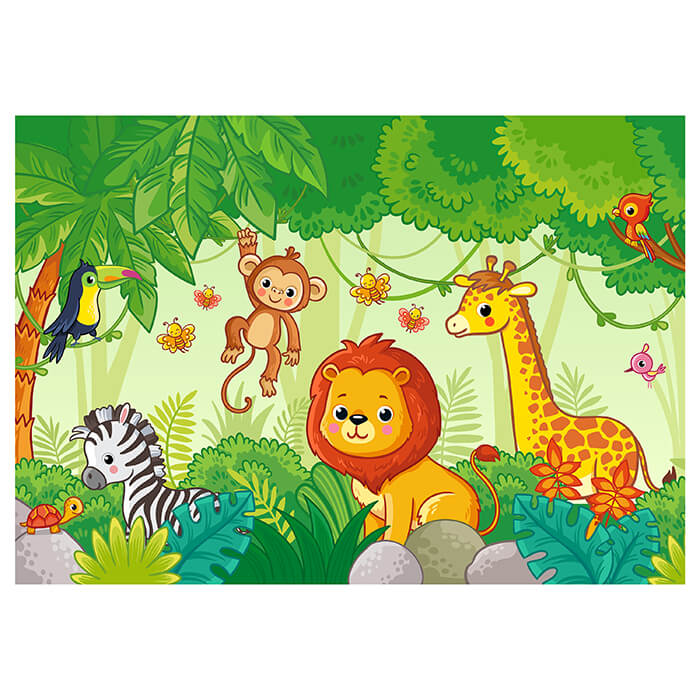 Fototapete Löwe Zebra Giraffe Palme M6876 - Bild 2 Fototapete Löwe Zebra Giraffe Palme M6876 - Bild 2