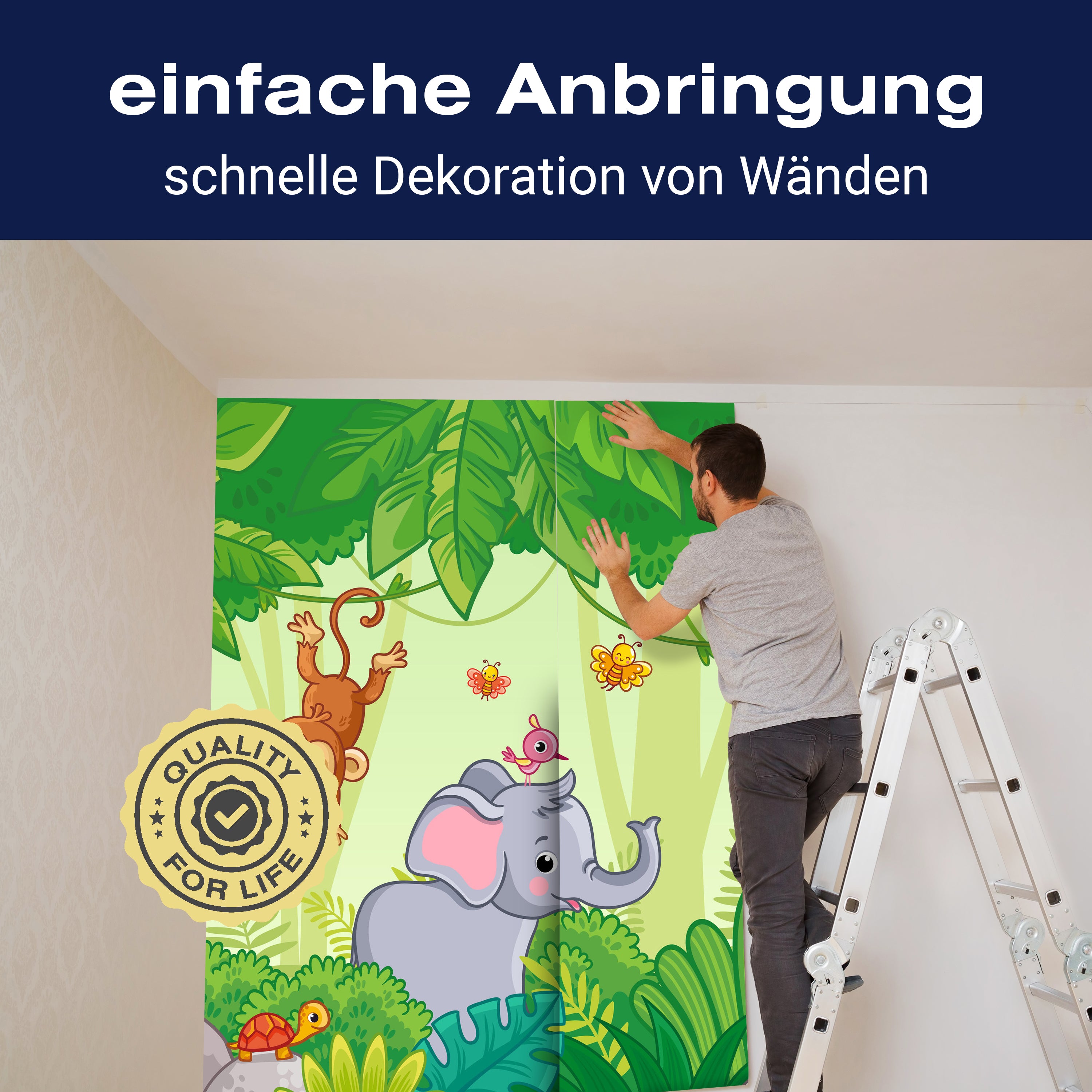 Fototapete Elefant Affe Krokodil Palme M6877 - Bild 3 Fototapete Elefant Affe Krokodil Palme M6877 - Bild 3