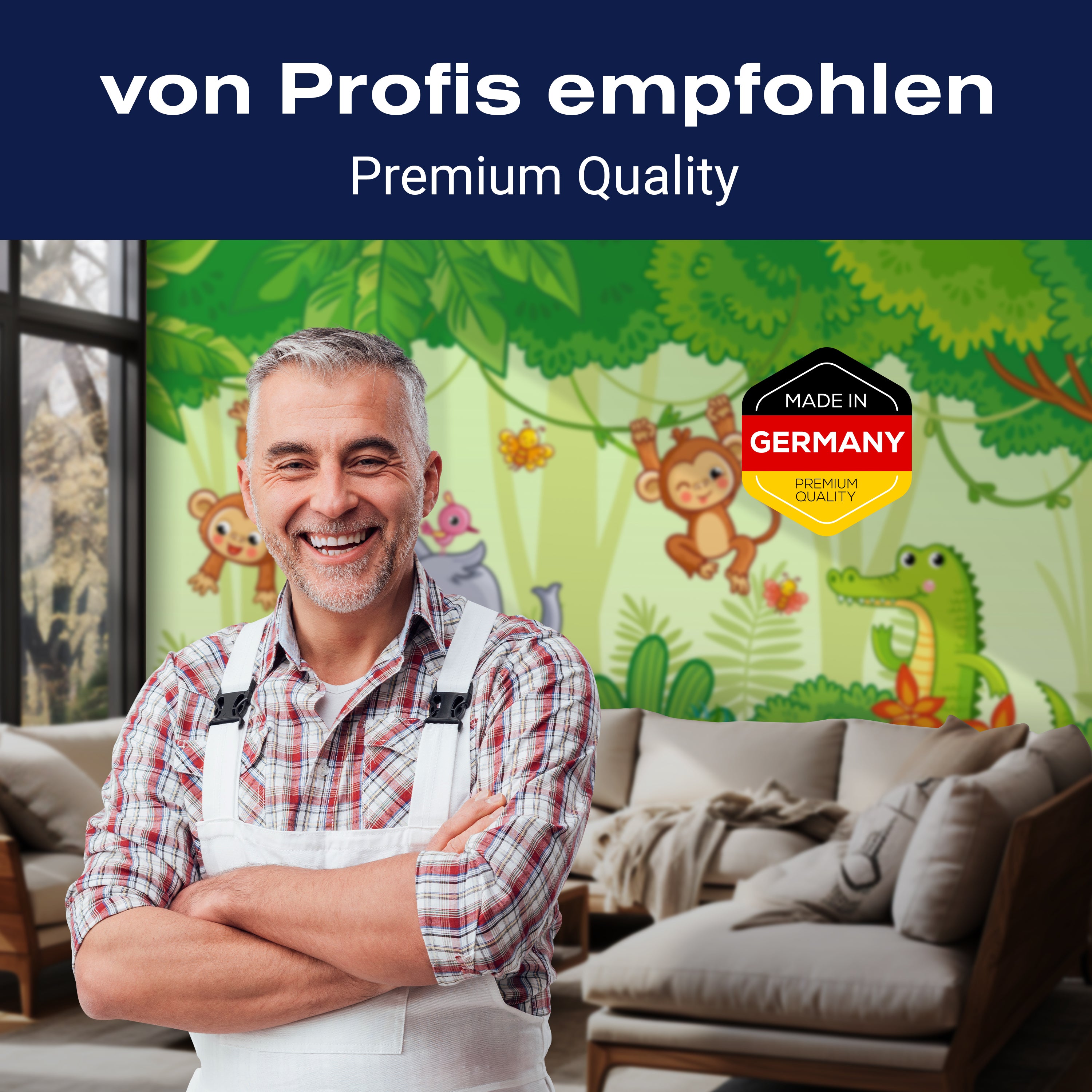 Fototapete Elefant Affe Krokodil Palme M6877 - Bild 5 Fototapete Elefant Affe Krokodil Palme M6877 - Bild 5