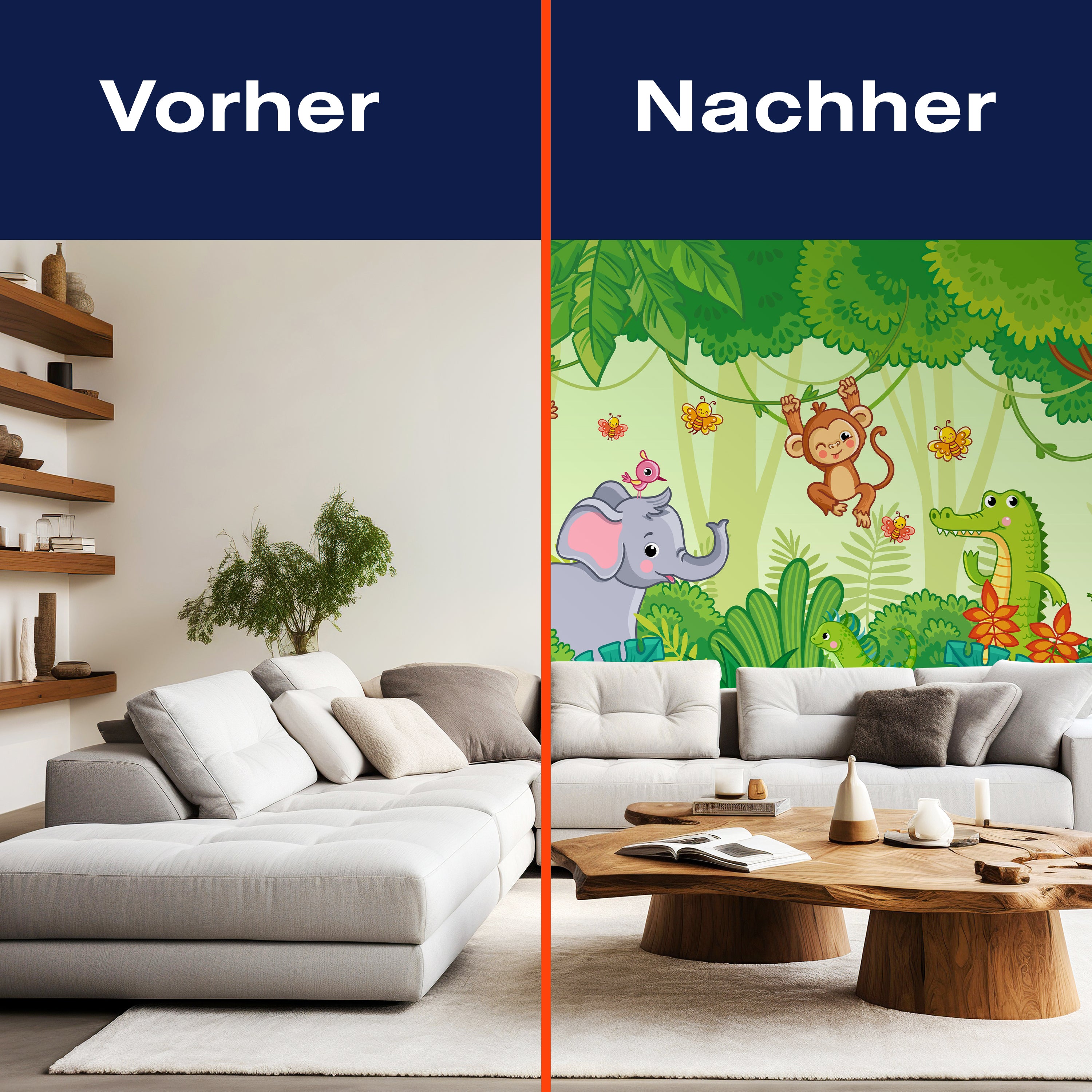 Fototapete Elefant Affe Krokodil Palme M6877 - Bild 9 Fototapete Elefant Affe Krokodil Palme M6877 - Bild 9