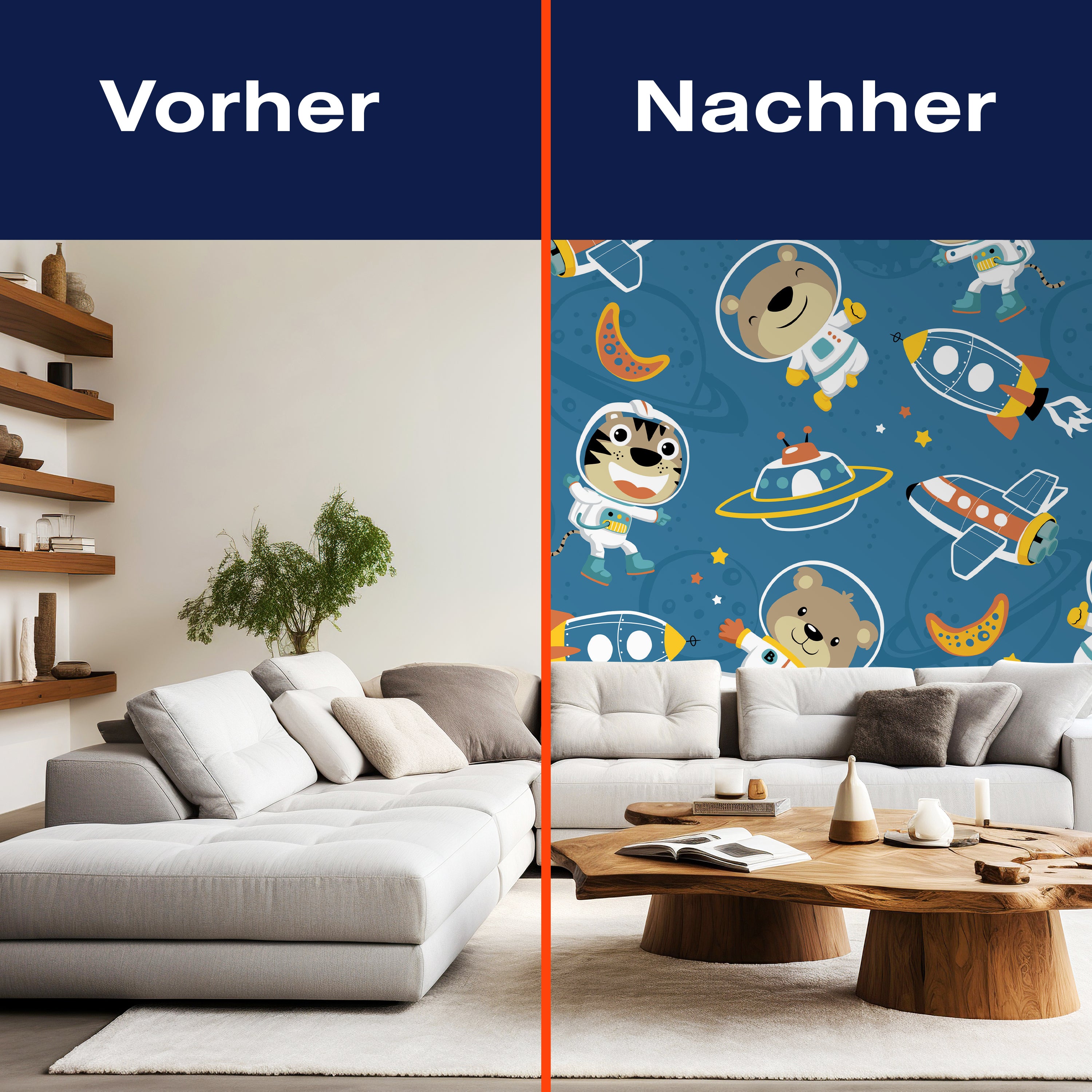 Fototapete Astronaut Teddy Katze Rakete M6880 - Bild 9 Fototapete Astronaut Teddy Katze Rakete M6880 - Bild 9