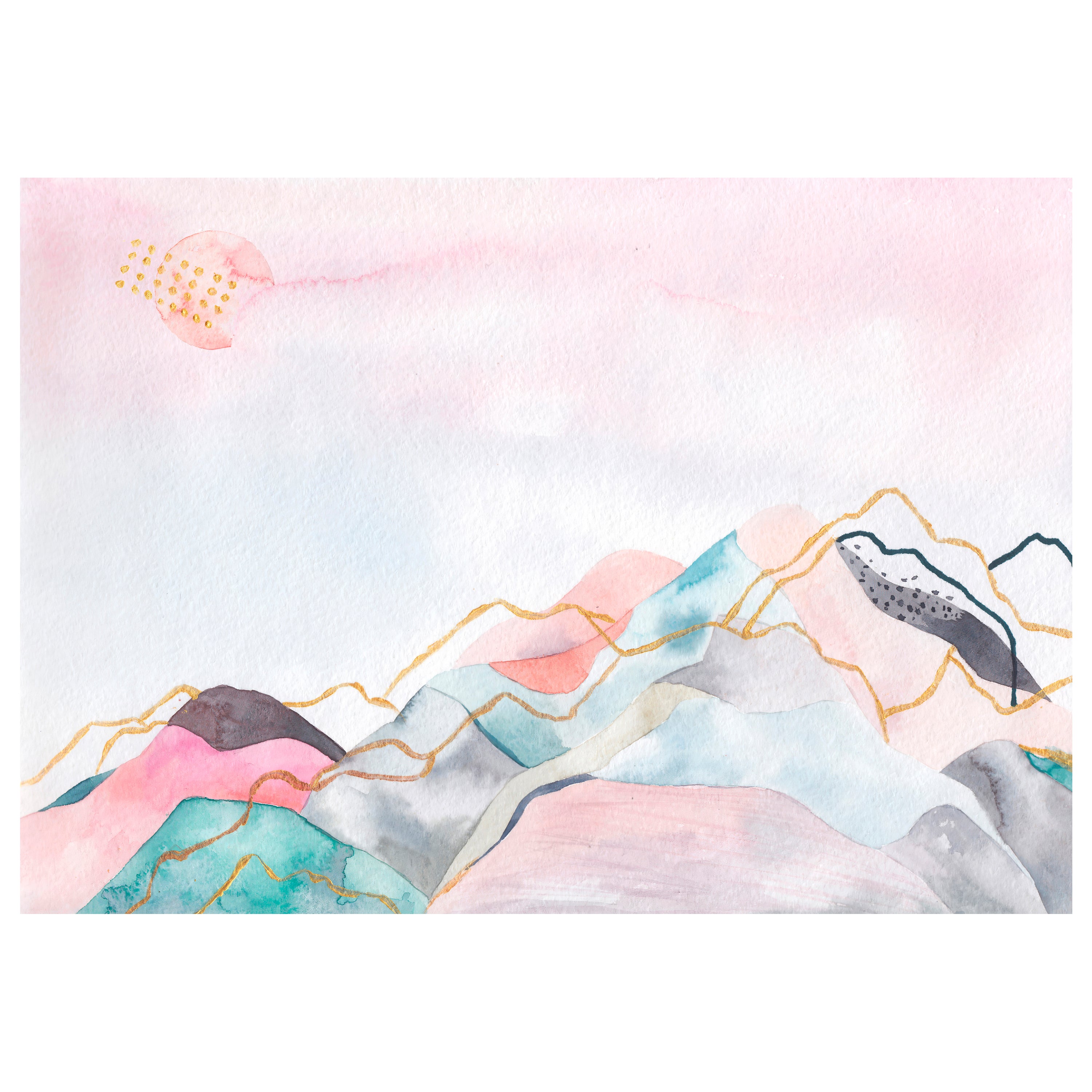 Fototapete Aquarell Berge M6893 - Bild 2 Fototapete Aquarell Berge M6893 - Bild 2