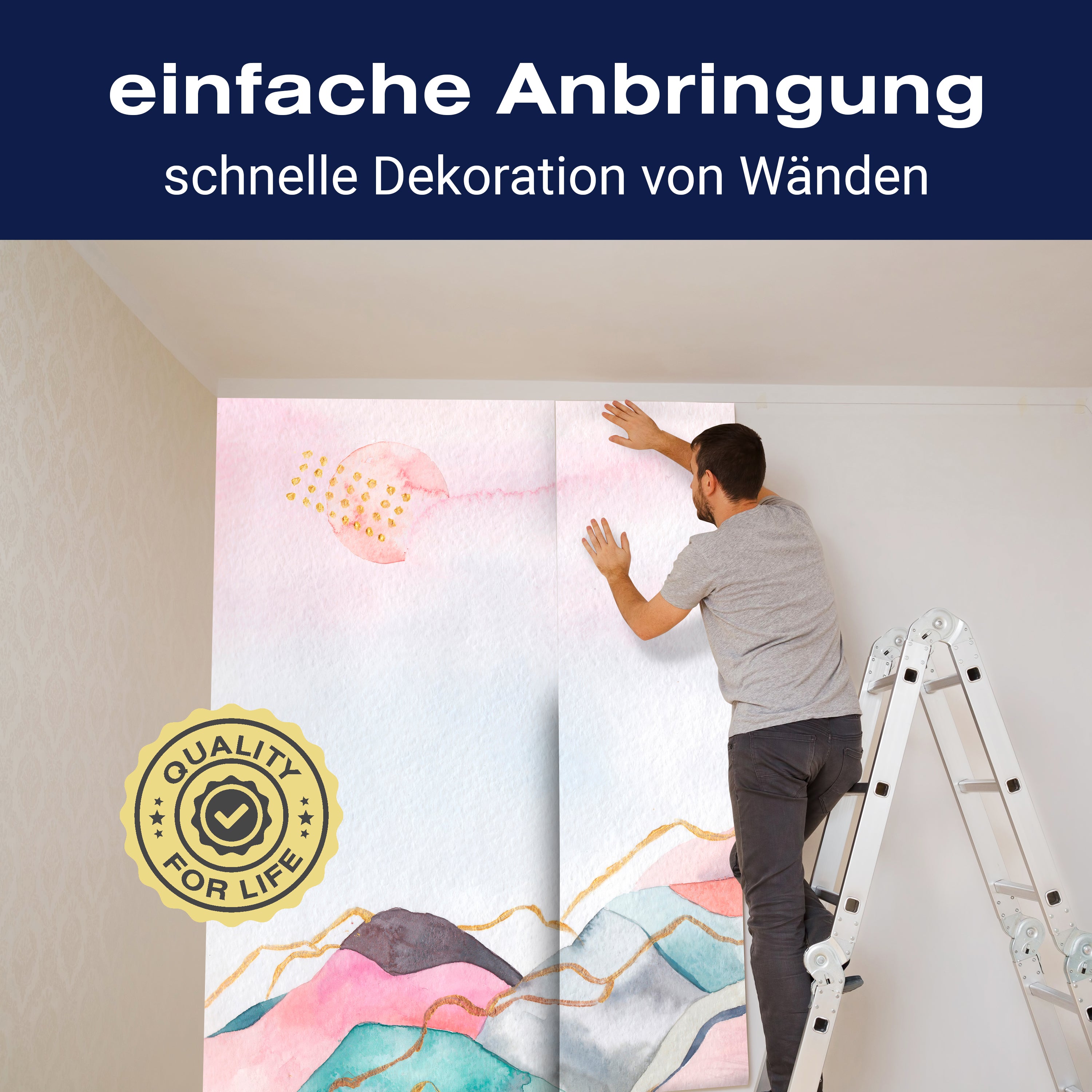 Fototapete Aquarell Berge M6893 - Bild 3 Fototapete Aquarell Berge M6893 - Bild 3