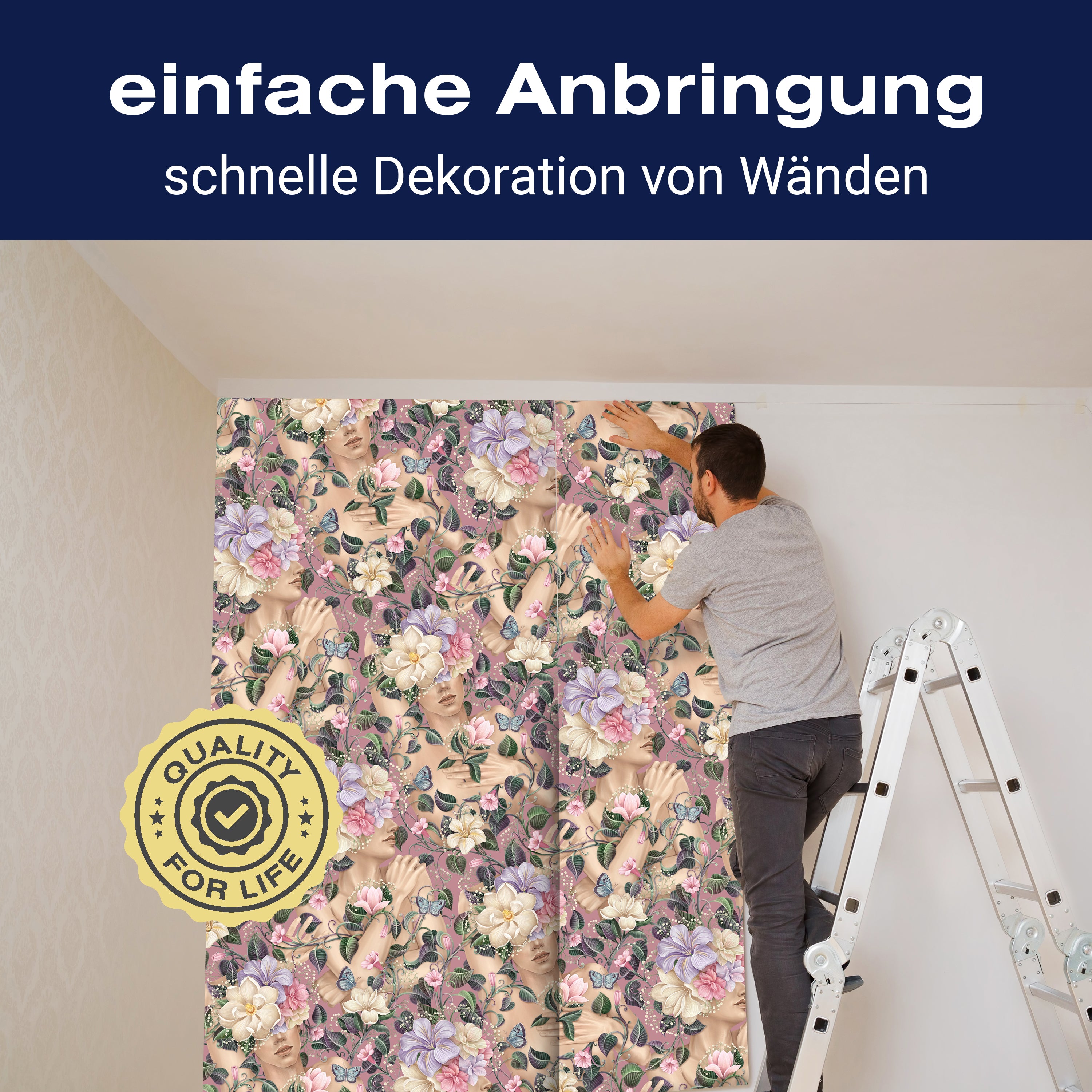 Fototapete Blumen Muster Frau M6899 - Bild 3 Fototapete Blumen Muster Frau M6899 - Bild 3