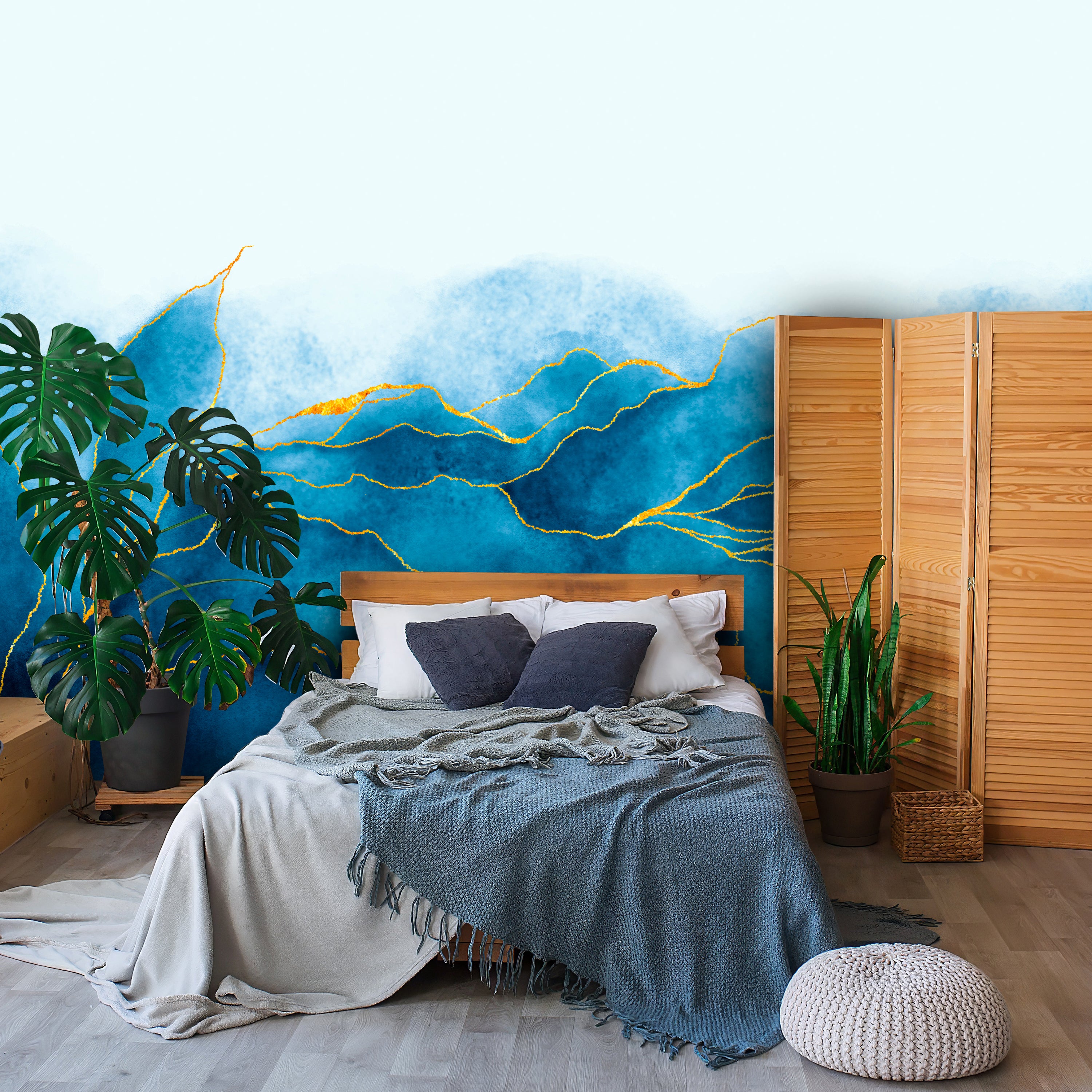 Fototapete Blaues Aquarell M6905 - Bild 1 Fototapete Blaues Aquarell M6905 - Bild 1