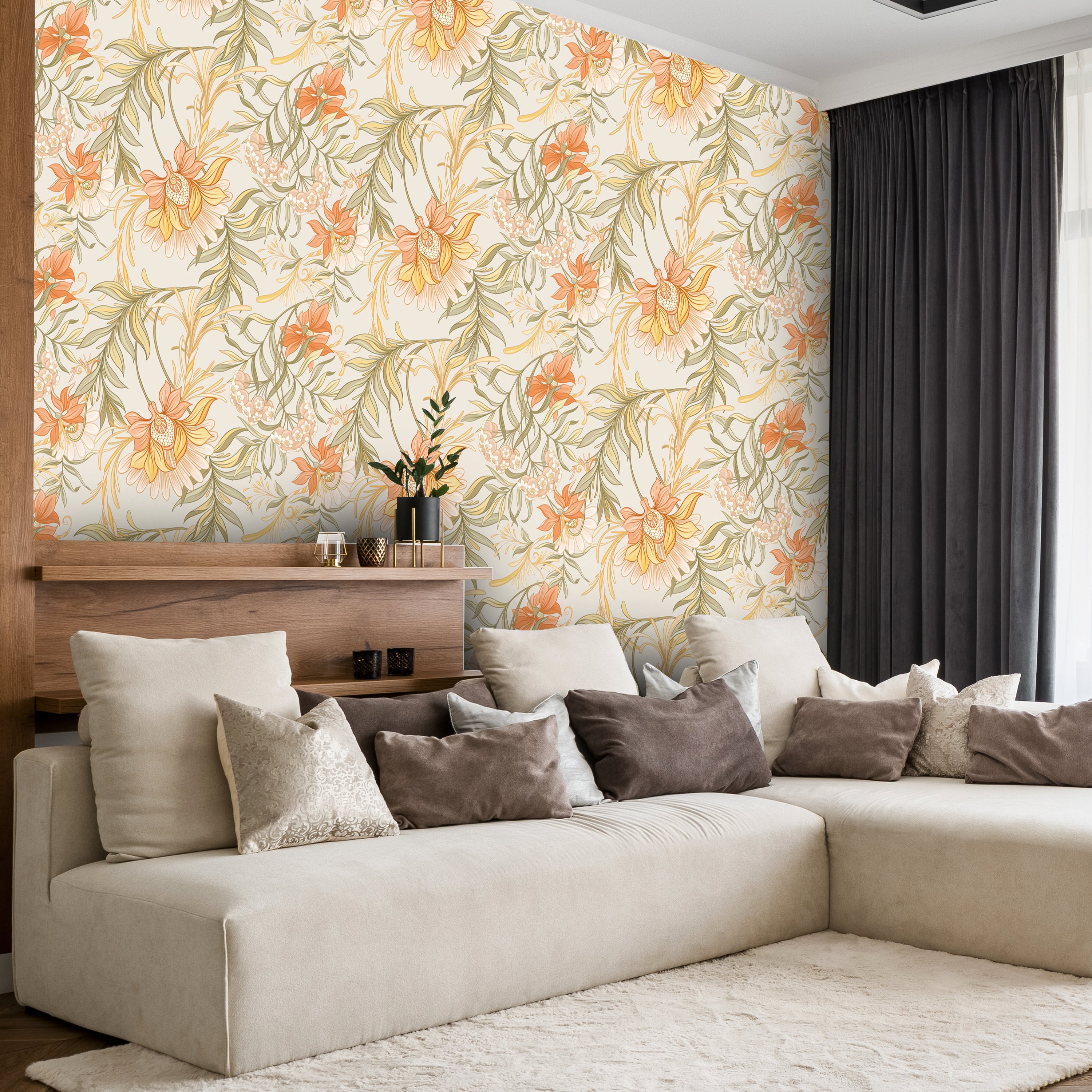 Fototapete Blumen Ornamente M6911 - Bild 1 Fototapete Blumen Ornamente M6911 - Bild 1