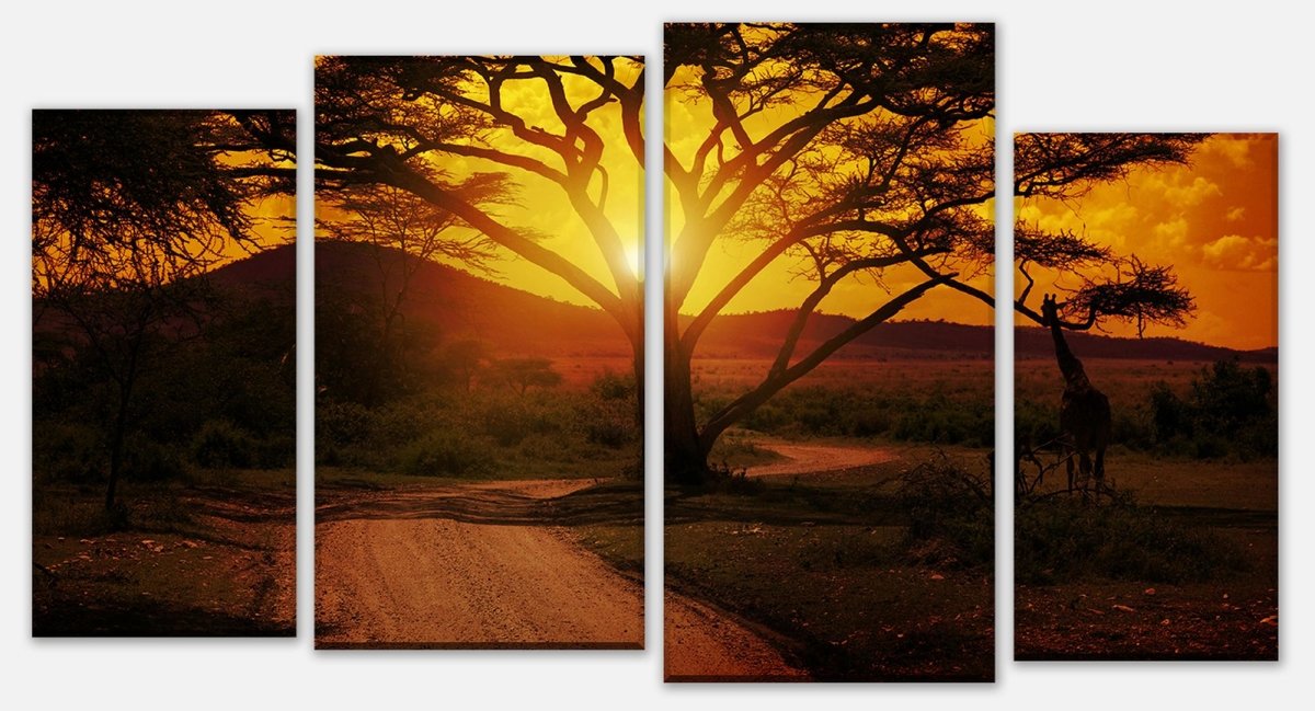 Leinwandbild Mehrteiler Afrika Sonnenuntergang M0001 Leinwandbild Mehrteiler Afrika Sonnenuntergang M0001