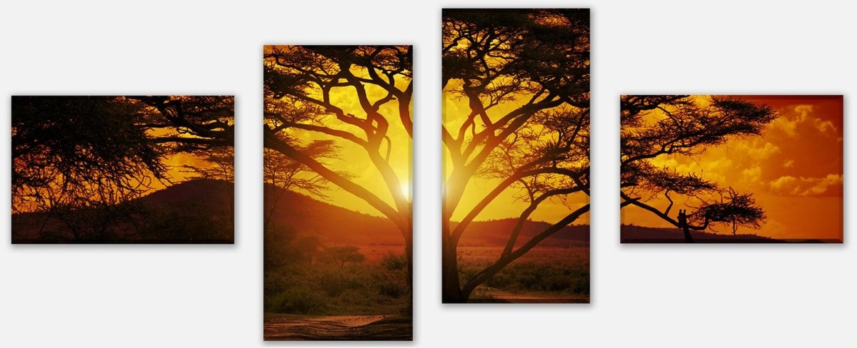 Leinwandbild Mehrteiler Afrika Sonnenuntergang M0001 Leinwandbild Mehrteiler Afrika Sonnenuntergang M0001