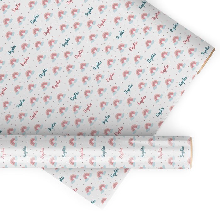 Geschenkpapier personalisiert Geschenkpapier Regenbogen Mädchen - Bild 1 Geschenkpapier personalisiert Geschenkpapier Regenbogen Mädchen - Bild 1