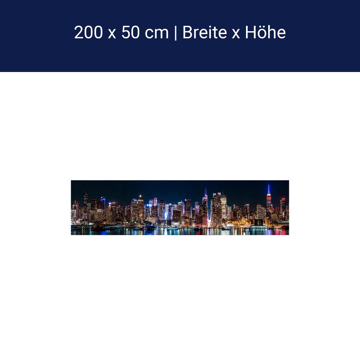 Panorama-Fototapete New York bei Nacht M0004 Panorama-Fototapete New York bei Nacht M0004