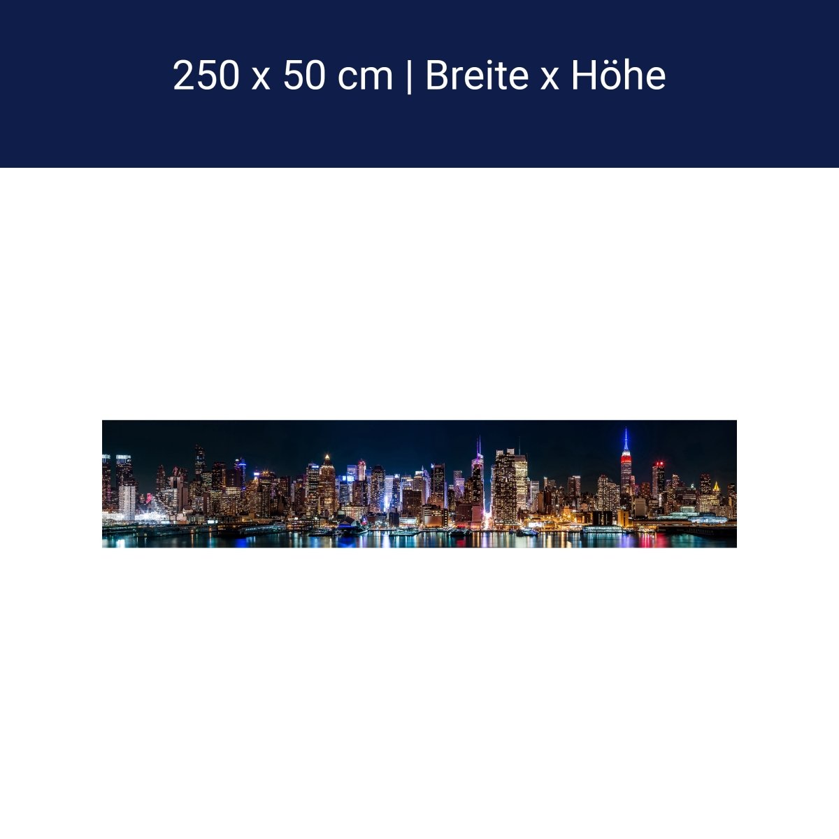 Panorama-Fototapete New York bei Nacht M0004 Panorama-Fototapete New York bei Nacht M0004