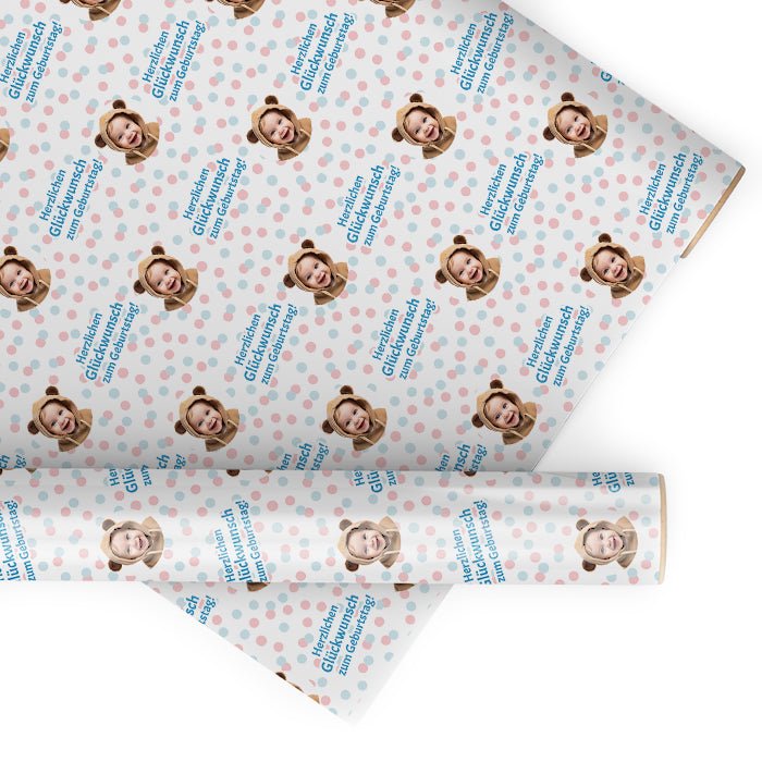 Geschenkpapier personalisiert Geschenkpapier Punkte Baby - Bild 1 Geschenkpapier personalisiert Geschenkpapier Punkte Baby - Bild 1