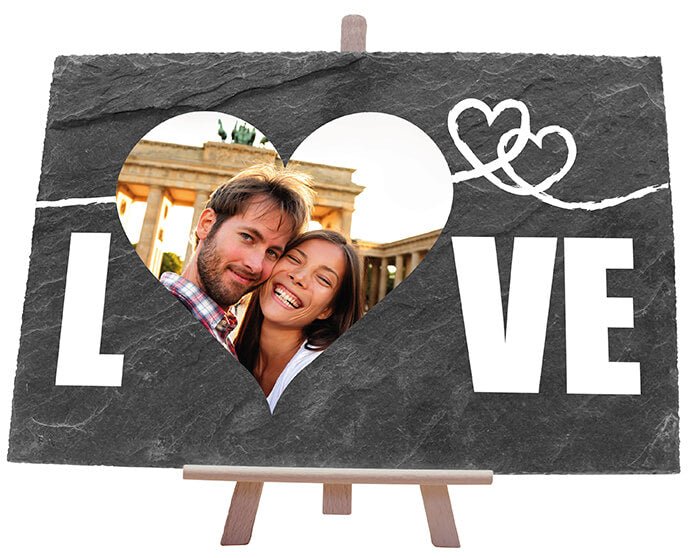 Schieferplatte mit Staffelei LOVE M0008 - Bild 1 Schieferplatte mit Staffelei LOVE M0008 - Bild 1