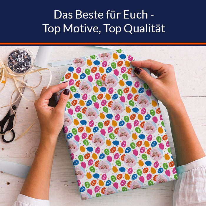 Geschenkpapier personalisiert Geschenkpapier Luftballons Baby - Bild 5 Geschenkpapier personalisiert Geschenkpapier Luftballons Baby - Bild 5