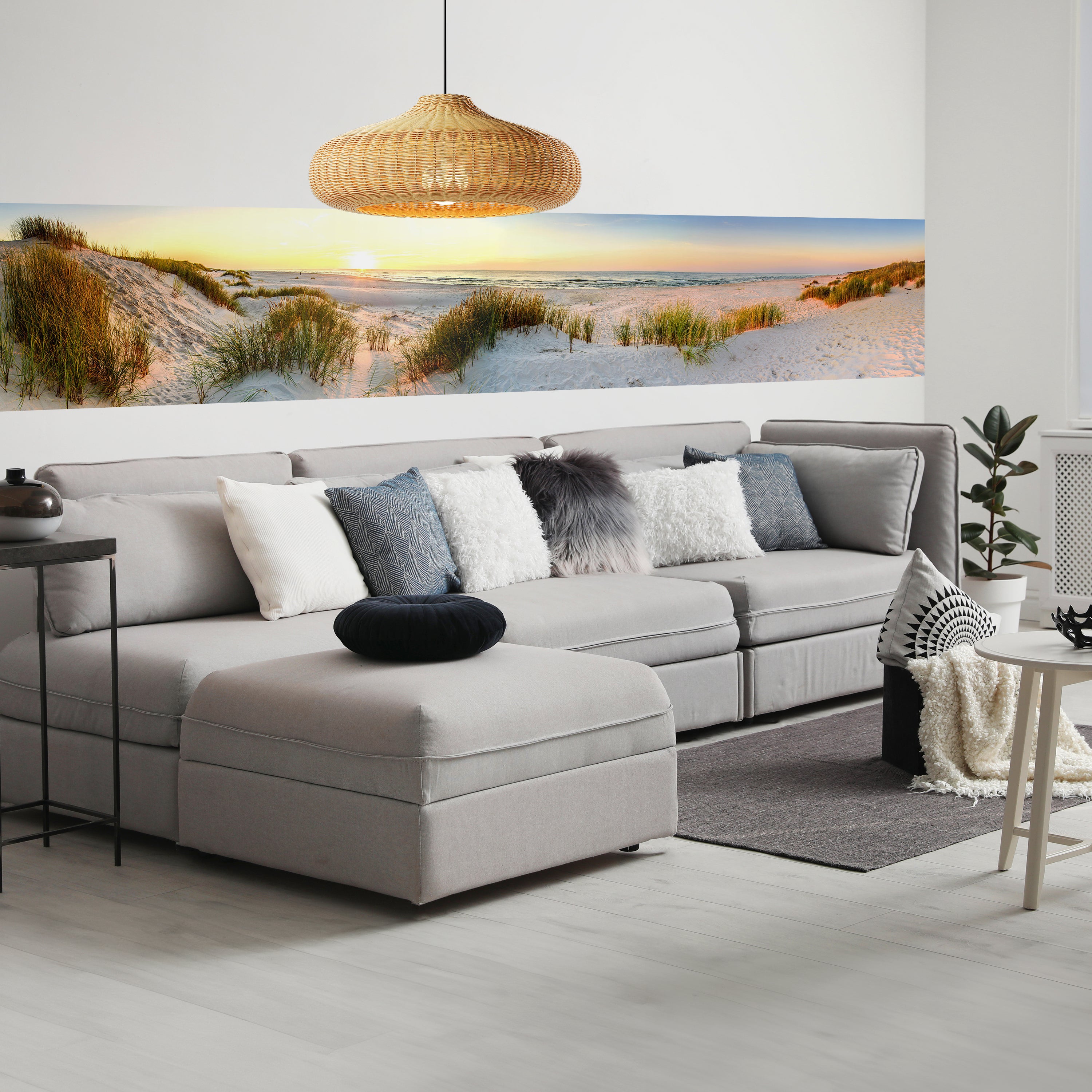 Panorama-Fototapete Meerblick, Strand, Dünen M0013 - Bild 1 Panorama-Fototapete Meerblick, Strand, Dünen M0013 - Bild 1