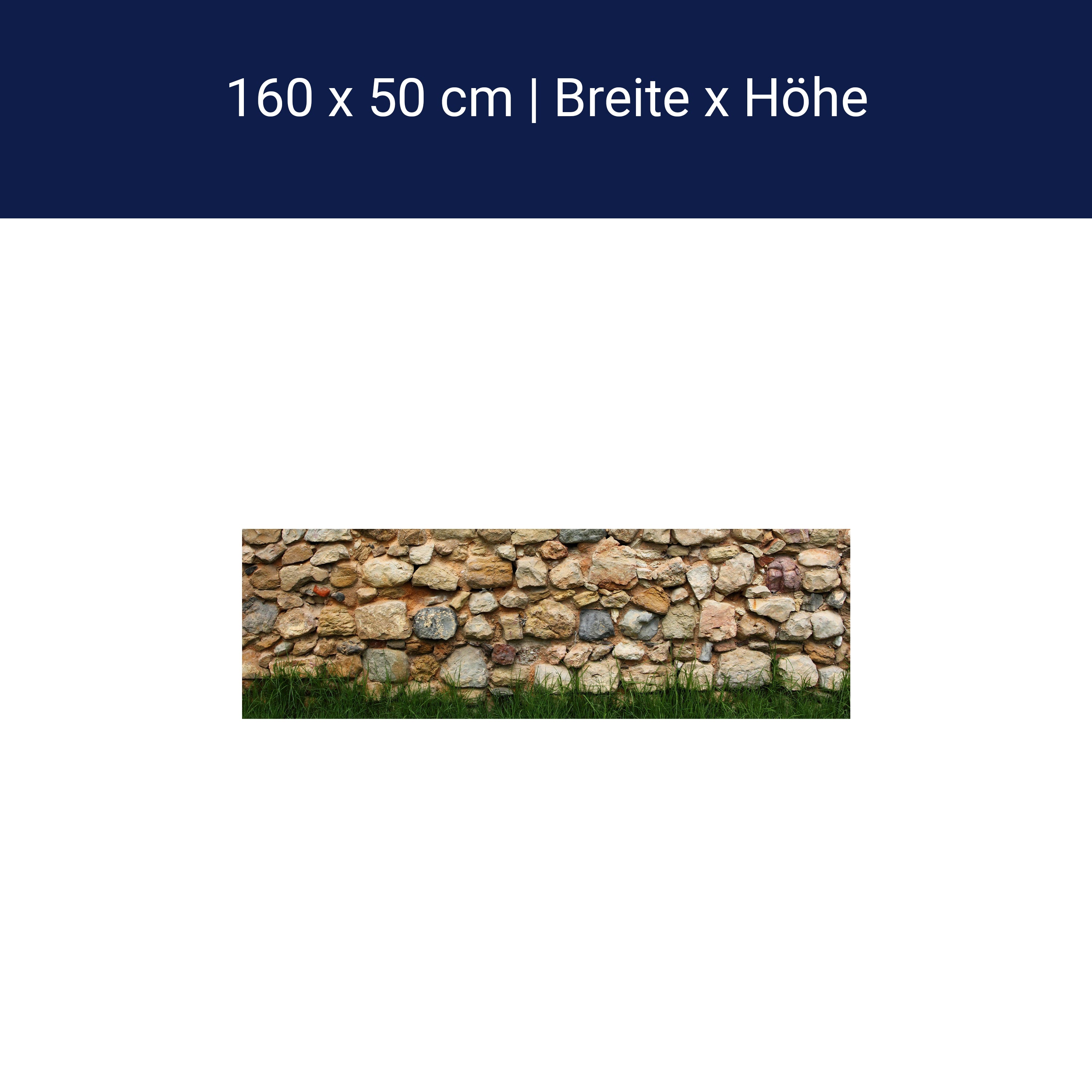 Küchenrückwand Steinmauer mit Gras M0015 Küchenrückwand Steinmauer mit Gras M0015