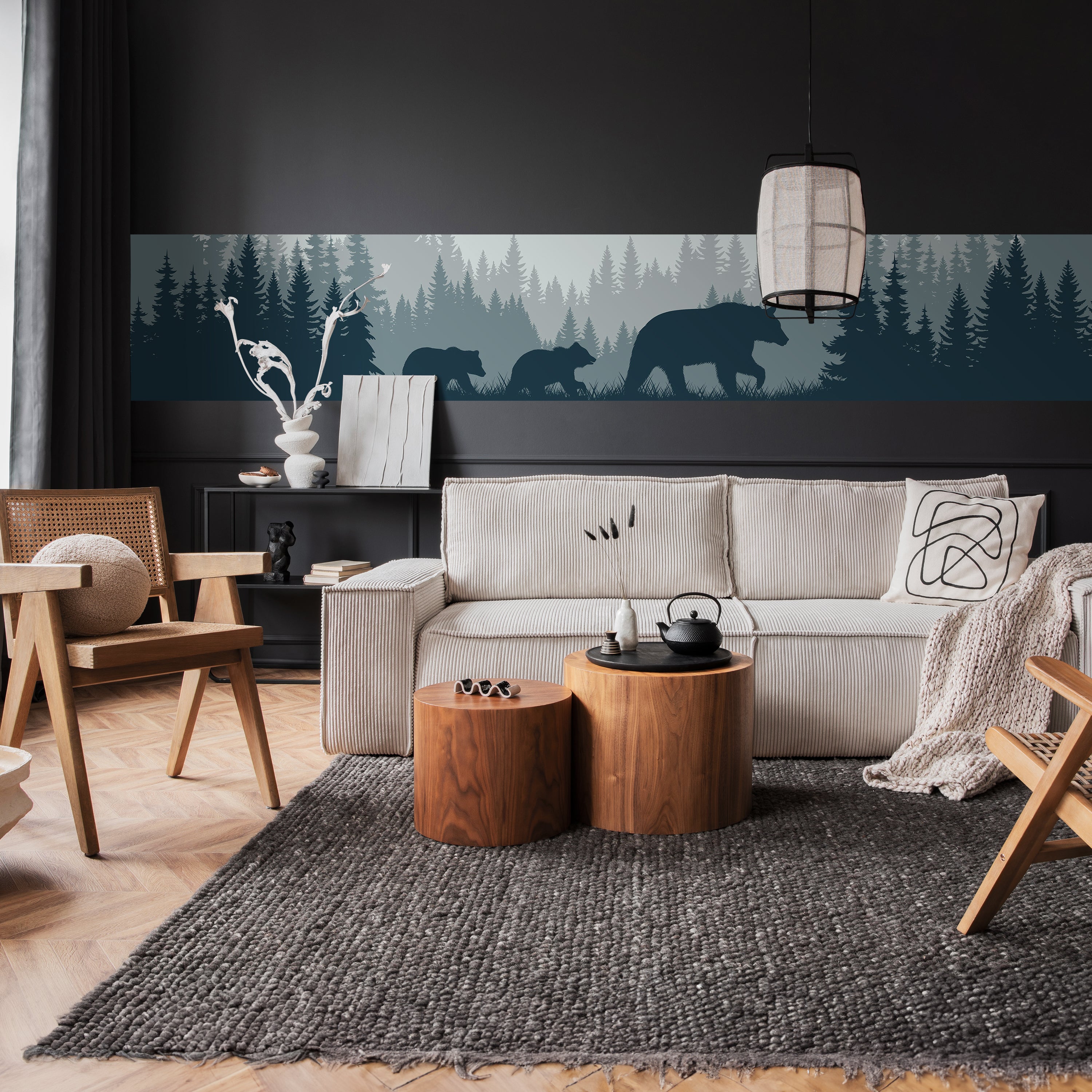 Panorama-Fototapete abstrakte Waldtiere M0017 - Bild 2 Panorama-Fototapete abstrakte Waldtiere M0017 - Bild 2