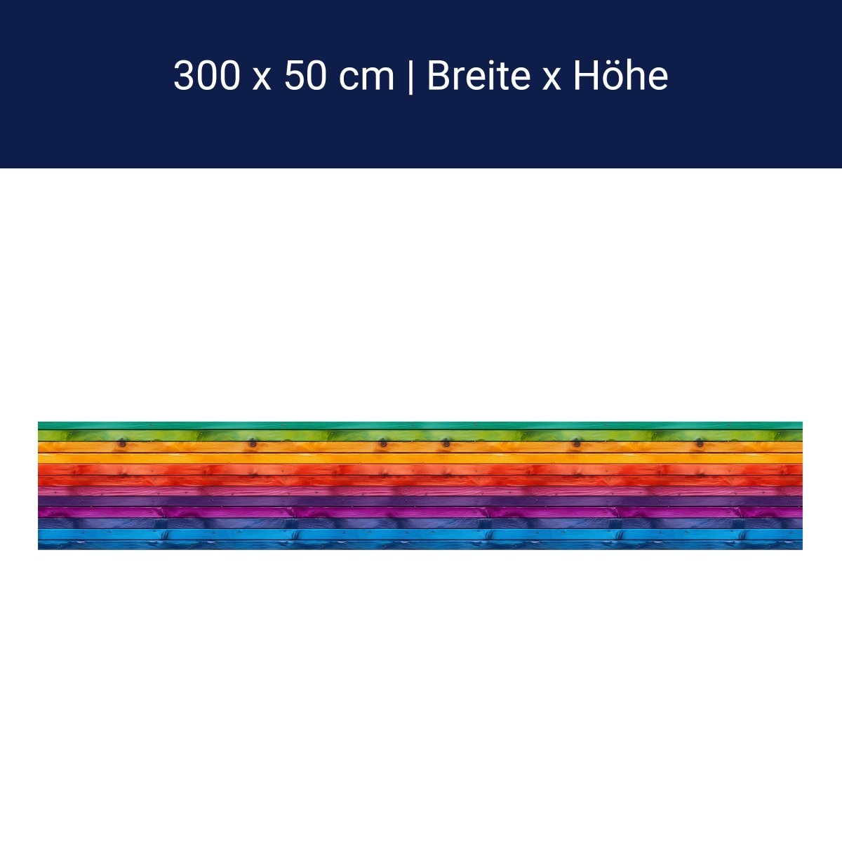Panorama-Fototapete bunte Bretter, Holzwand, Regenbogen M0018 Panorama-Fototapete bunte Bretter, Holzwand, Regenbogen M0018