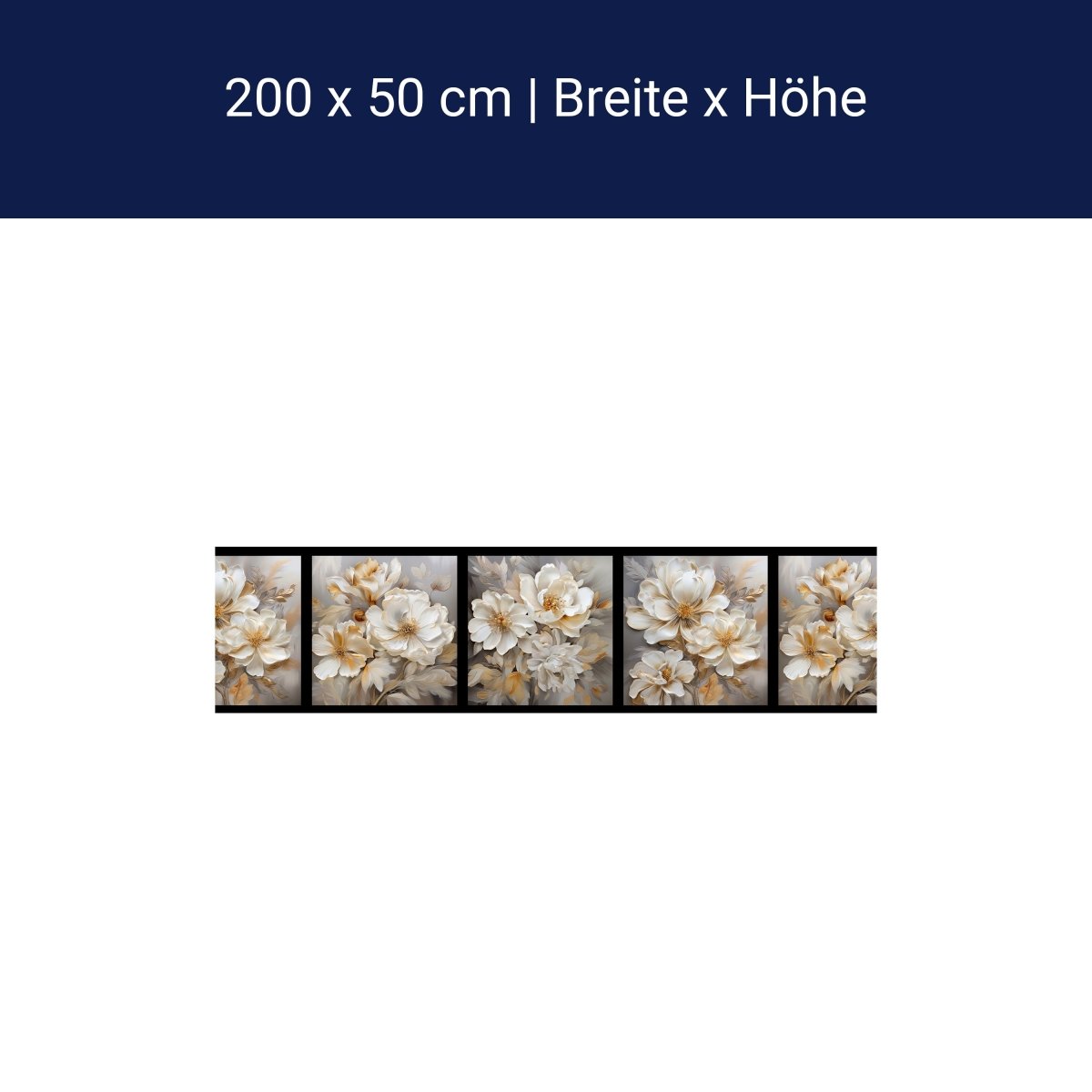 Panorama-Fototapete weiße Blüten, Collage M0019 Panorama-Fototapete weiße Blüten, Collage M0019
