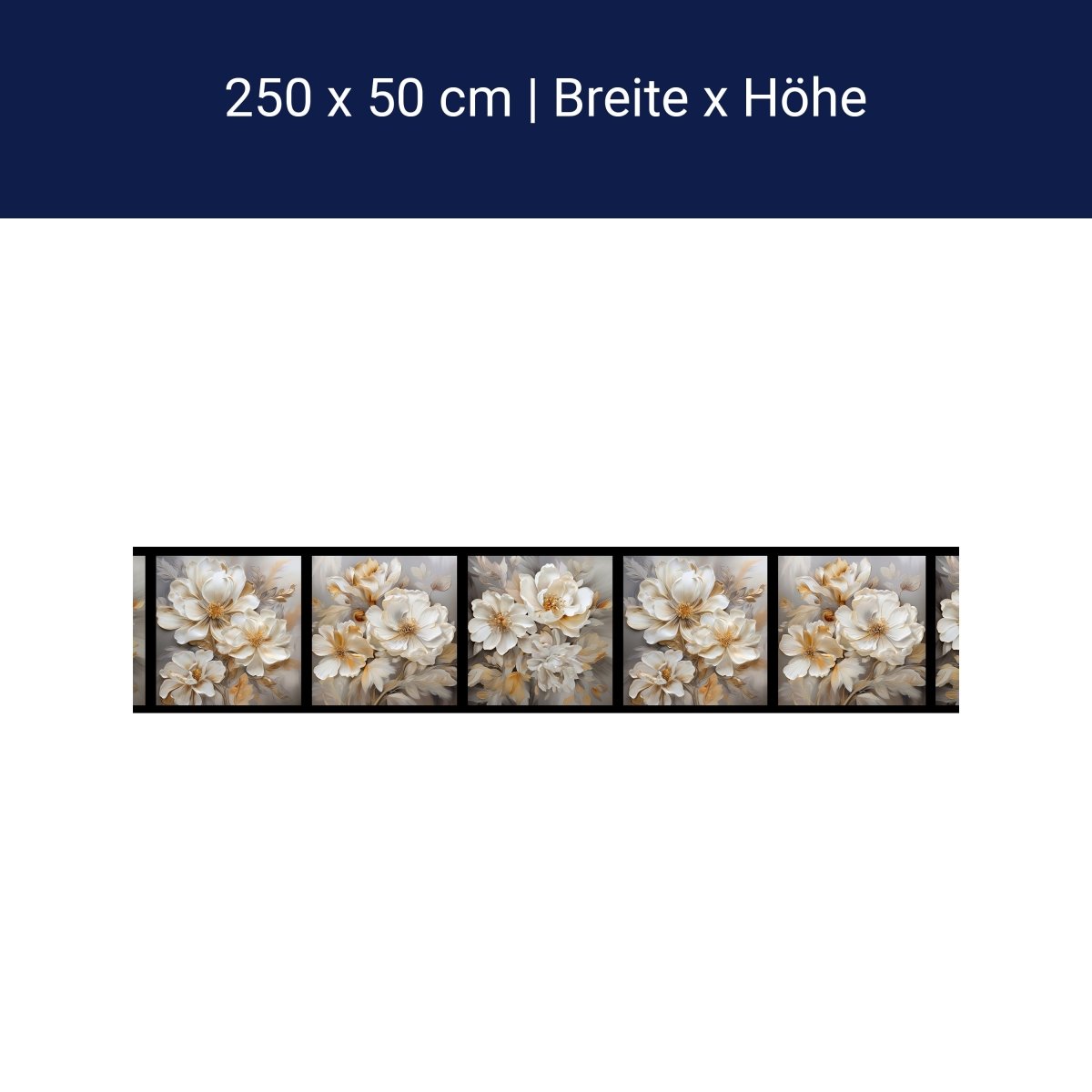 Panorama-Fototapete weiße Blüten, Collage M0019 Panorama-Fototapete weiße Blüten, Collage M0019