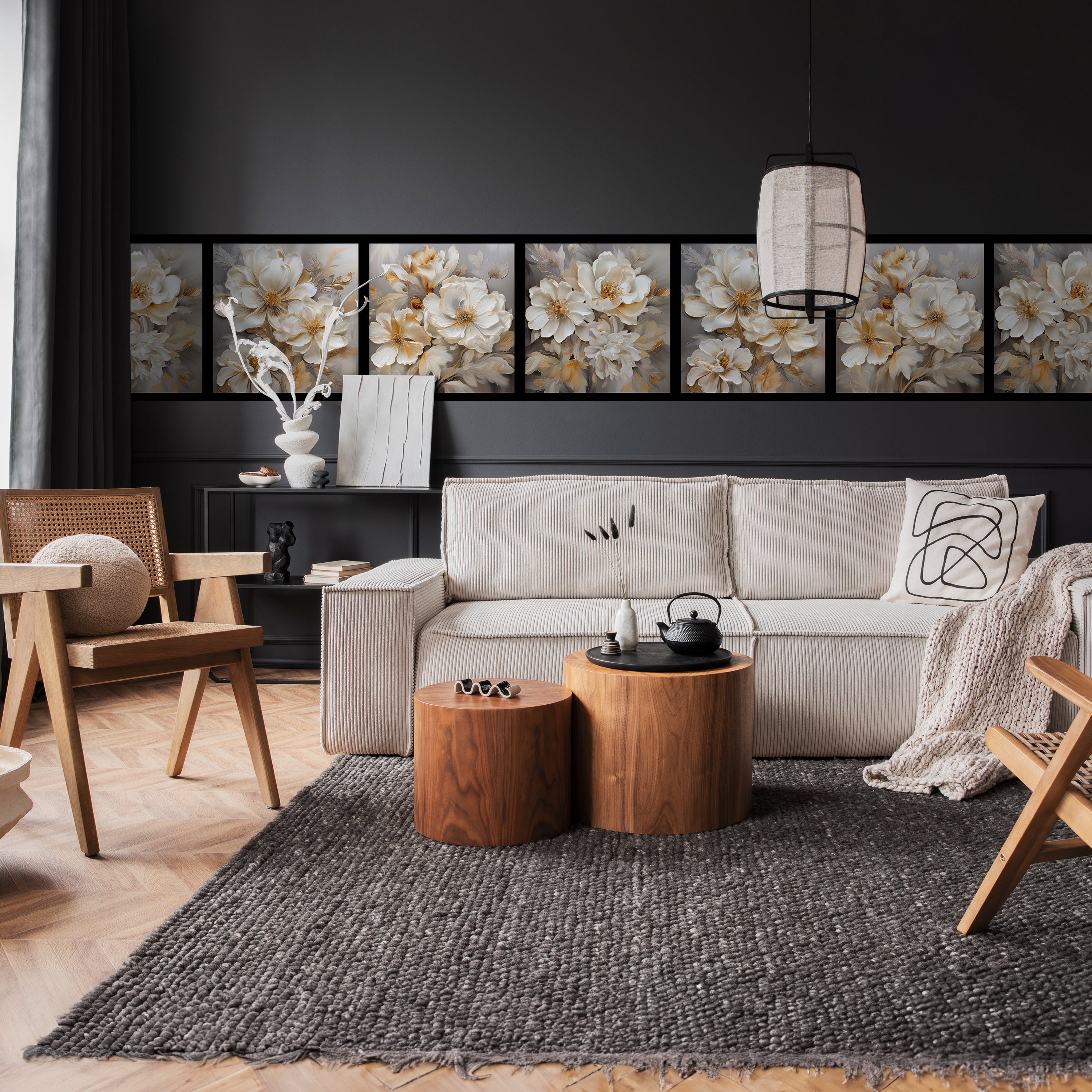 Panorama-Fototapete weiße Blüten, Collage M0019 - Bild 2 Panorama-Fototapete weiße Blüten, Collage M0019 - Bild 2