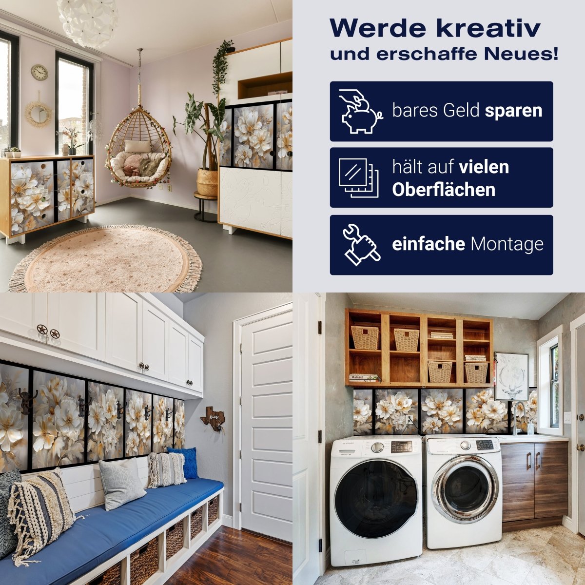 Panorama-Fototapete weiße Blüten, Collage M0019 - Bild 7 Panorama-Fototapete weiße Blüten, Collage M0019 - Bild 7