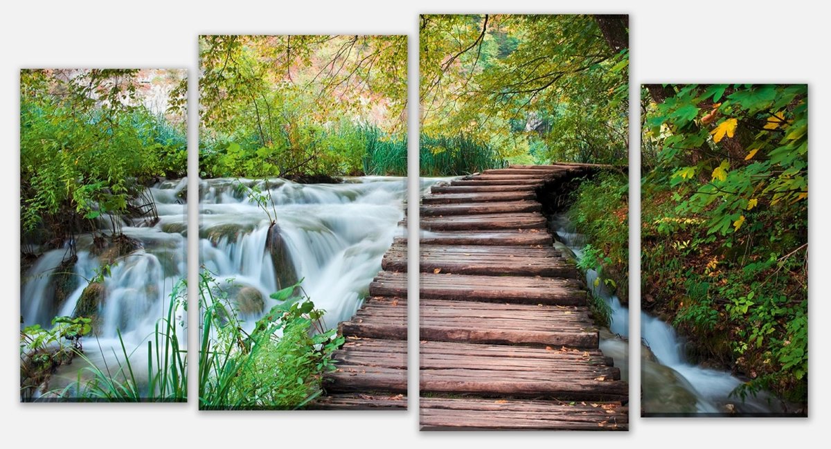 Leinwandbild Mehrteiler Weg am Wasserfall M0021 Leinwandbild Mehrteiler Weg am Wasserfall M0021
