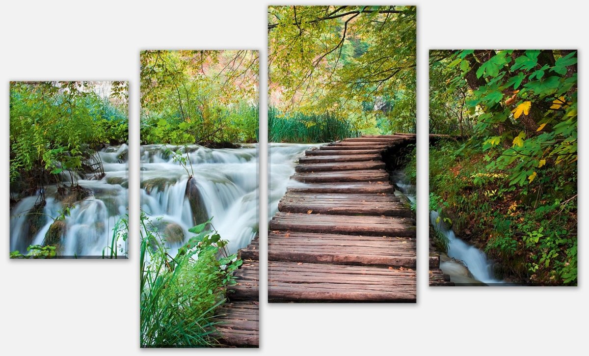 Leinwandbild Mehrteiler Weg am Wasserfall M0021 Leinwandbild Mehrteiler Weg am Wasserfall M0021