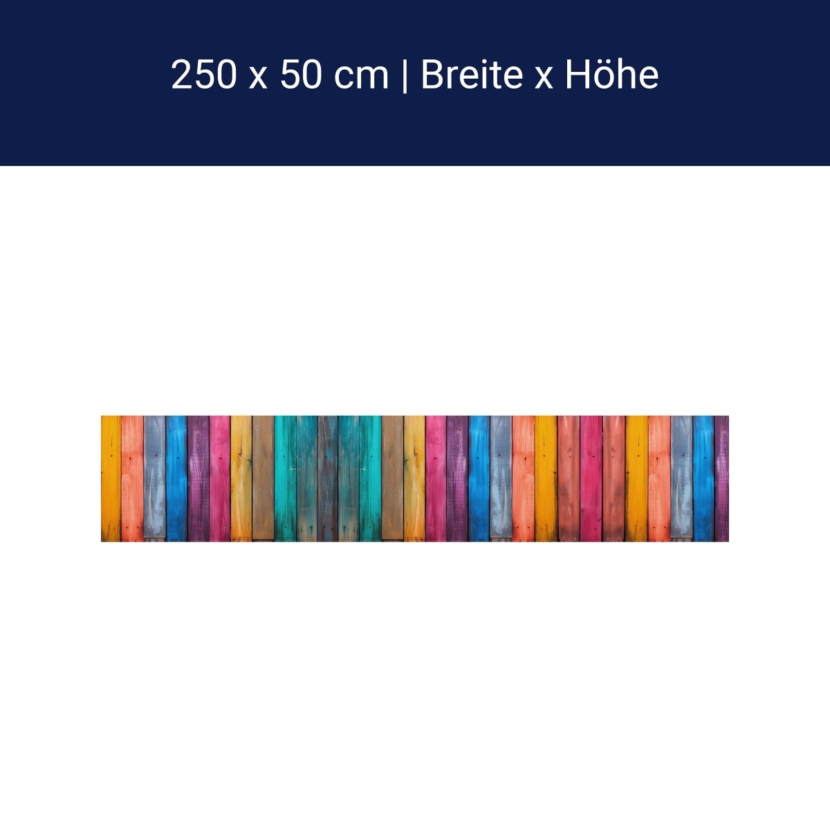 Panorama-Fototapete bunte Bretter 2, Holzwand, Regenbogen M0021 Panorama-Fototapete bunte Bretter 2, Holzwand, Regenbogen M0021