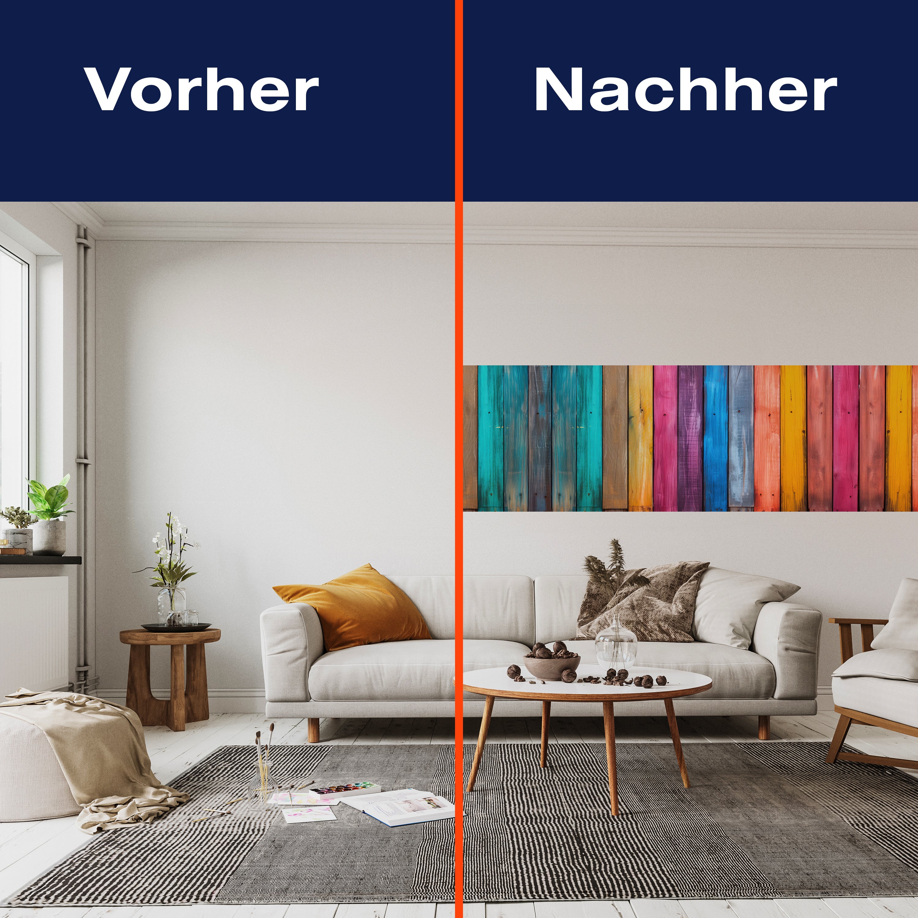 Panorama-Fototapete bunte Bretter 2, Holzwand, Regenbogen M0021 - Bild 3 Panorama-Fototapete bunte Bretter 2, Holzwand, Regenbogen M0021 - Bild 3