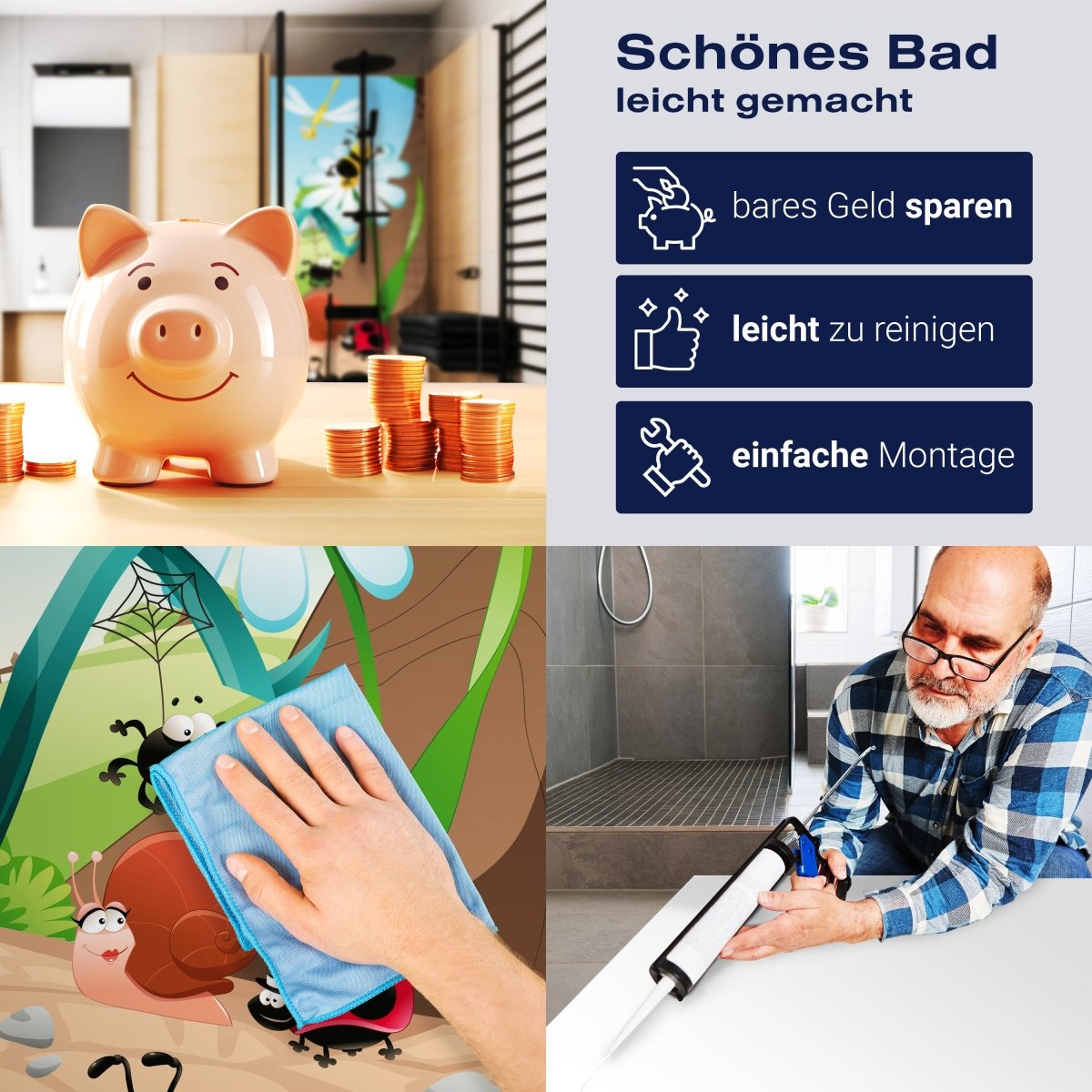 Duschwand Waldinsekten M0031 entdecken - Bild 7 Duschwand Waldinsekten M0031 entdecken - Bild 7